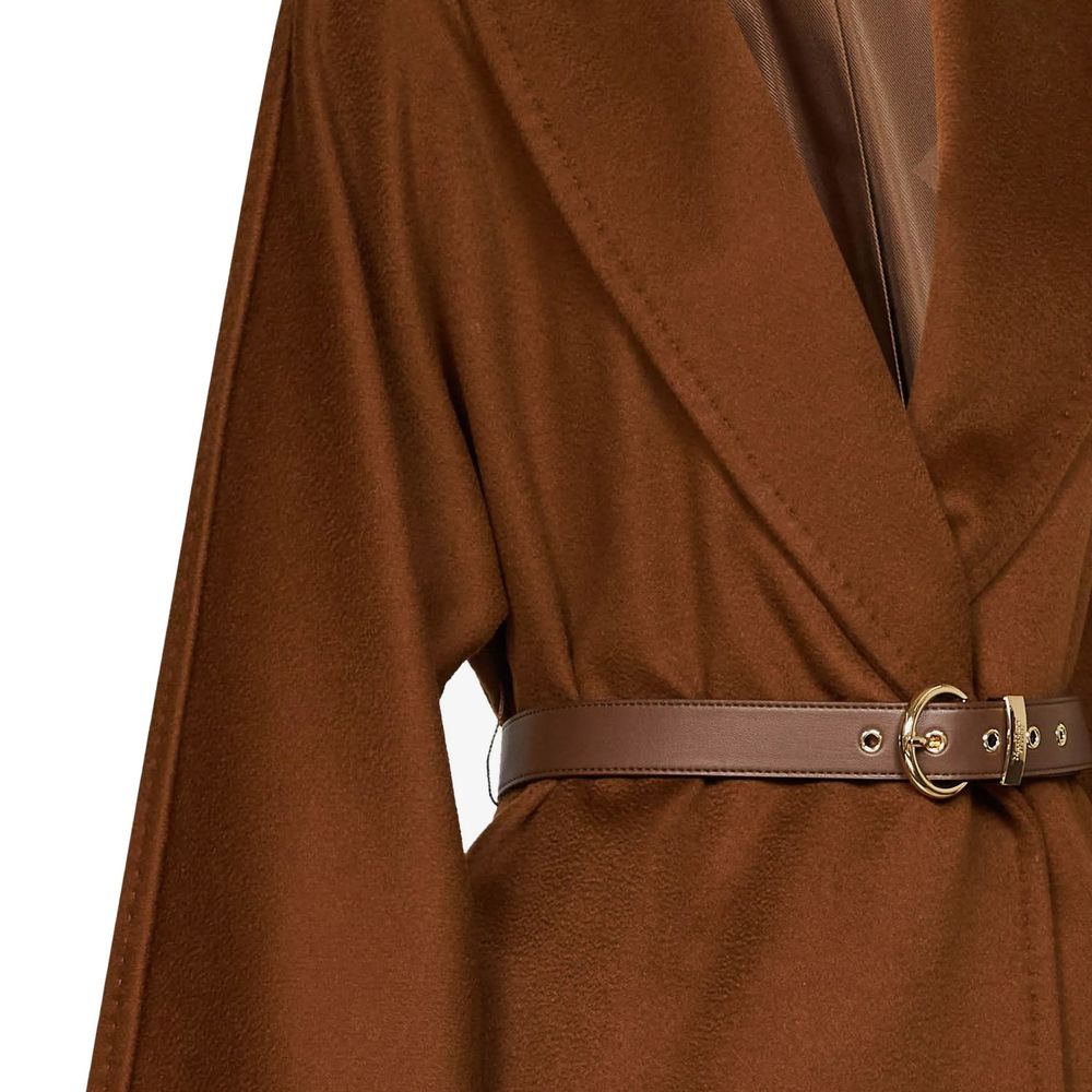 Brown Virgin Wool Full-Length Jacket