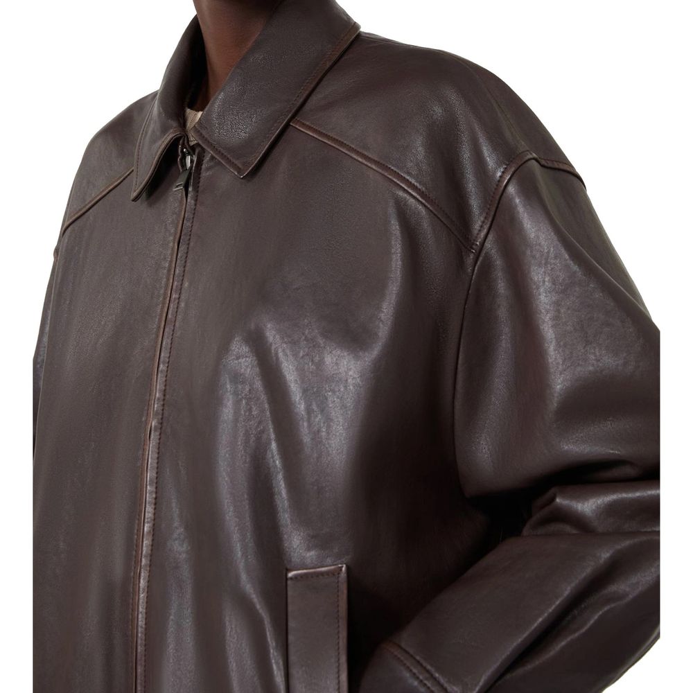 Brown Lamb Leather Leather Jacket
