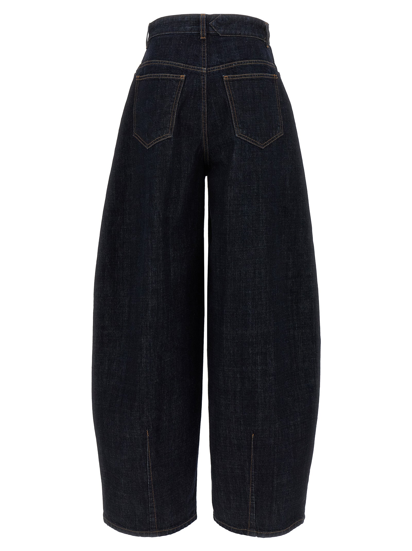 Blue Cotton High-Waisted Jean