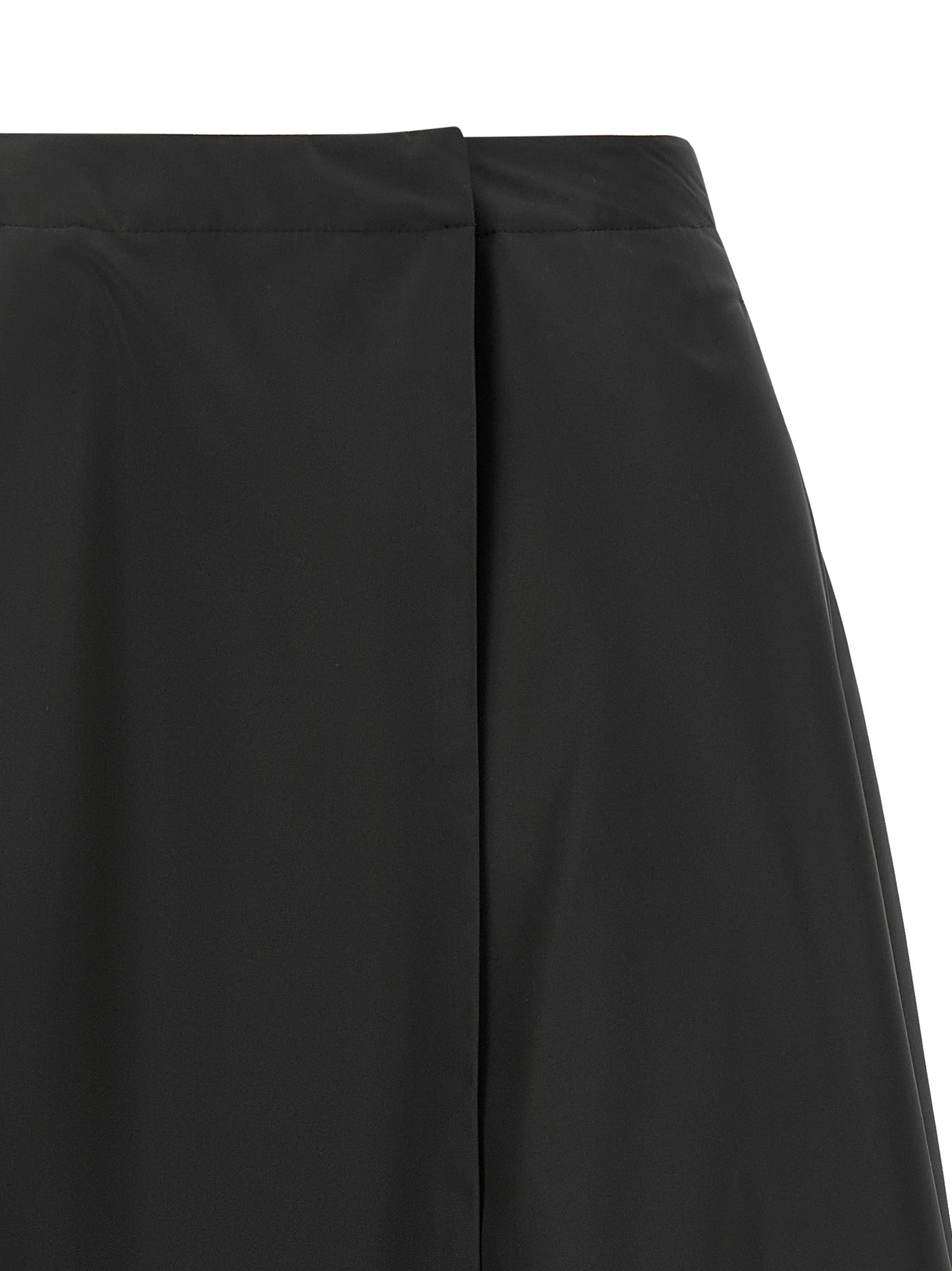 Black Polyester Midi Skirt