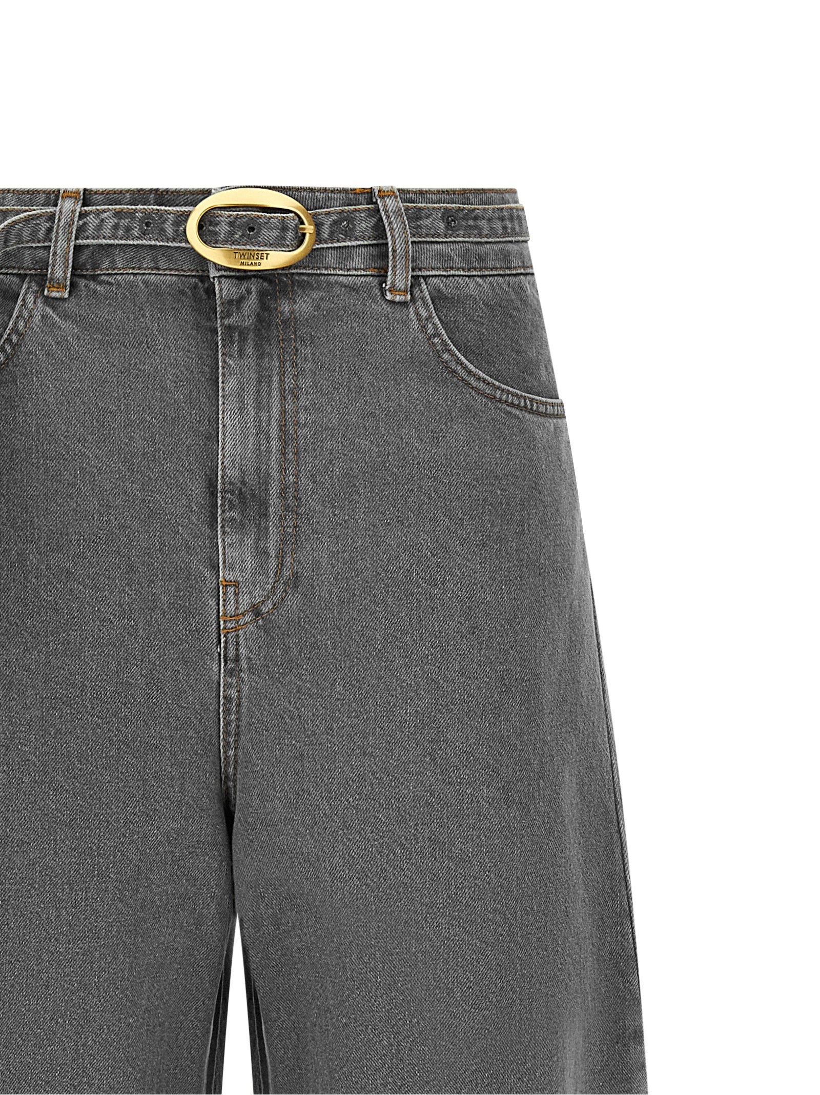 Gray Cotton Jeans Denim