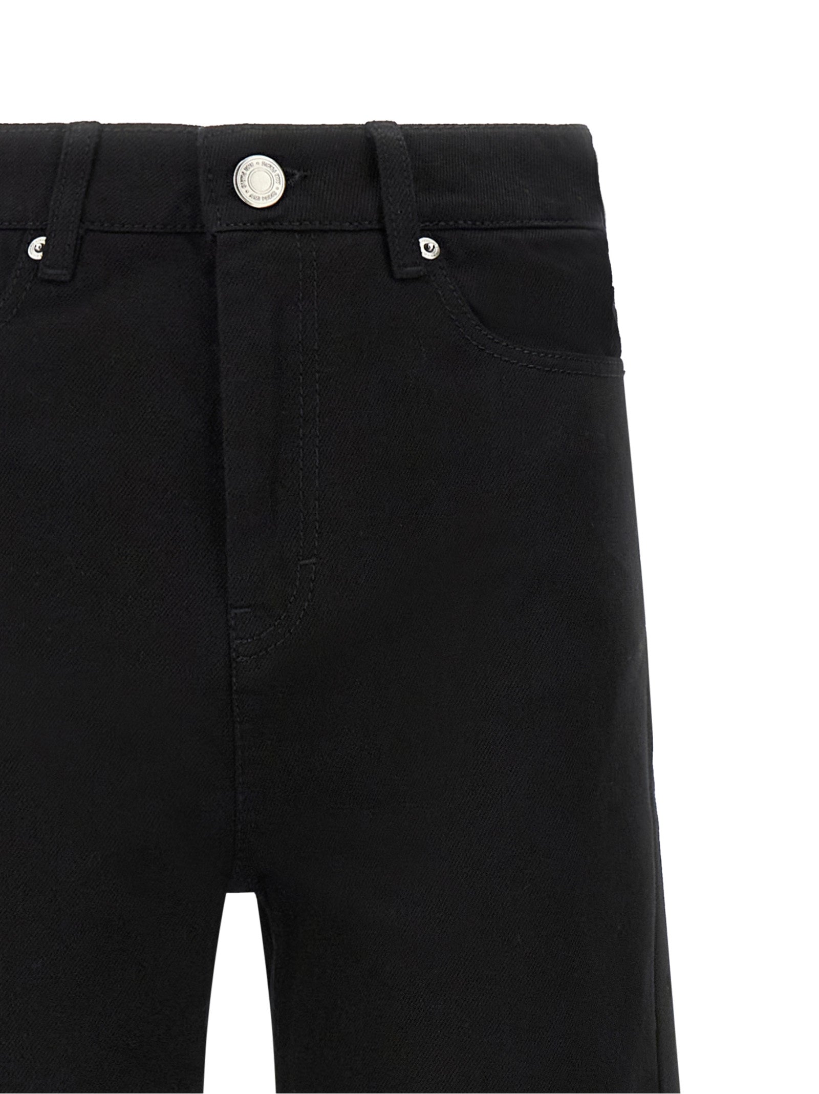 Black Cotton Flared Jeans