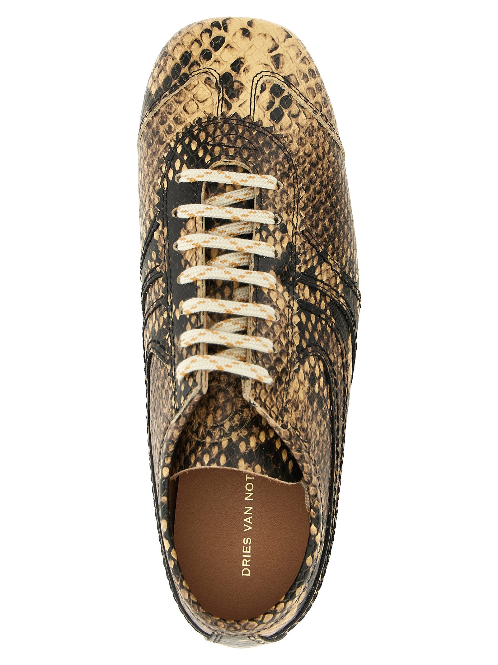 Beige Calfskin Low Top Sneakers