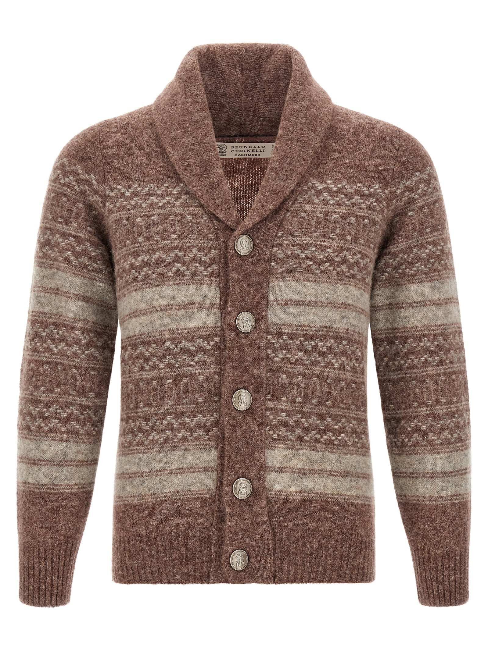 Brown Alpaca Leather Cardigan