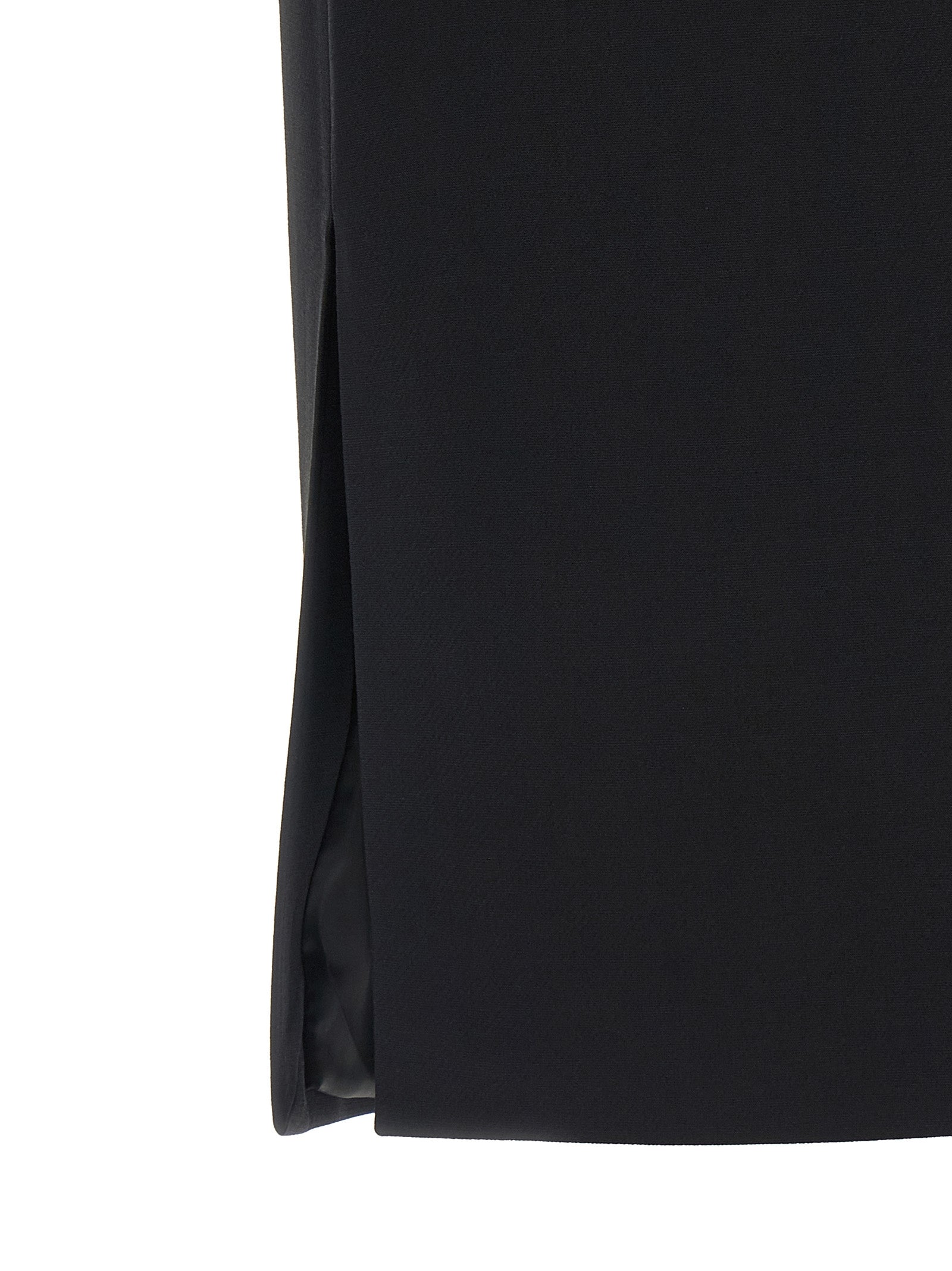 Black Wool Midi Skirt