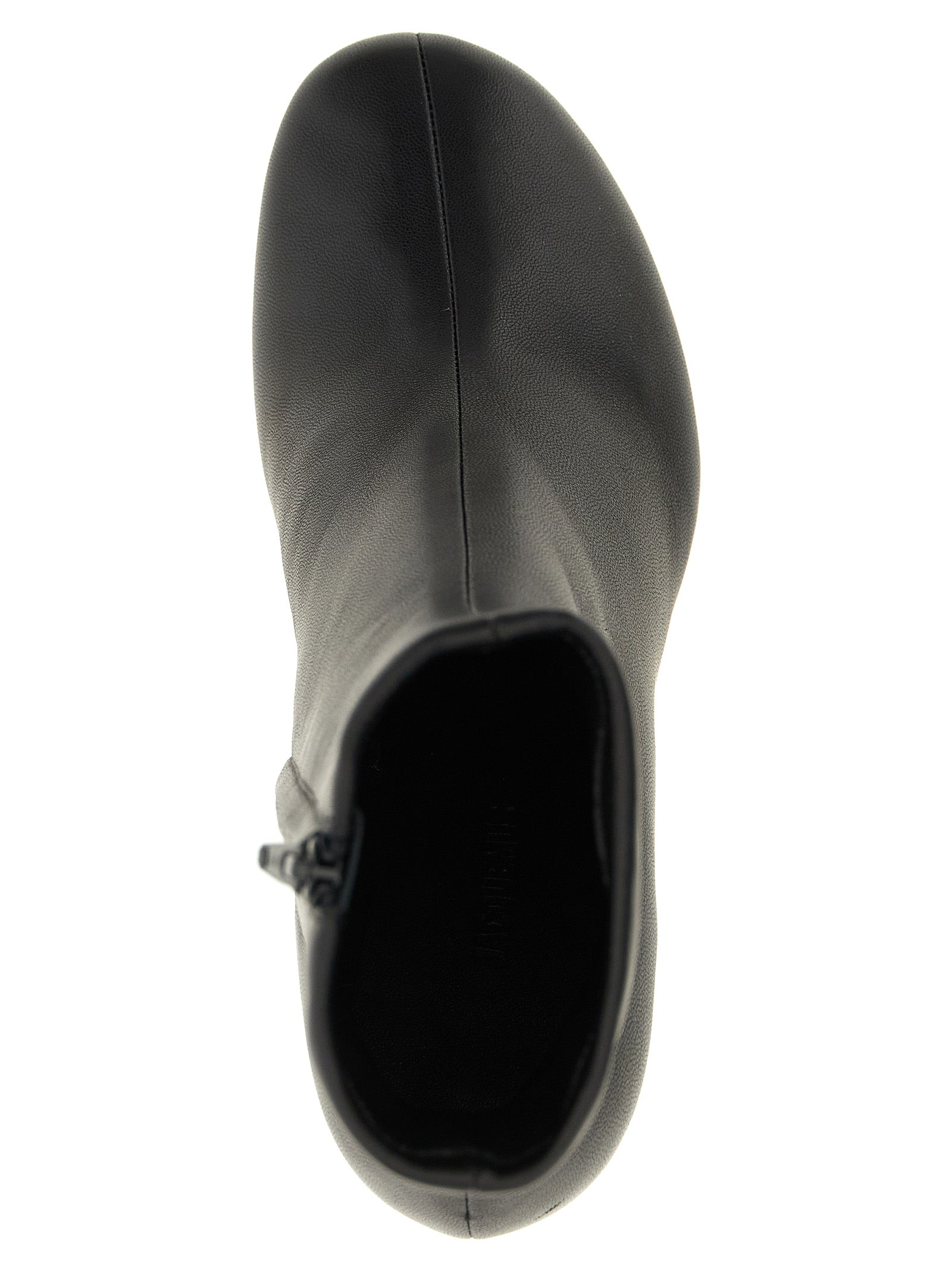Black Lamb Leather Ankle Boots