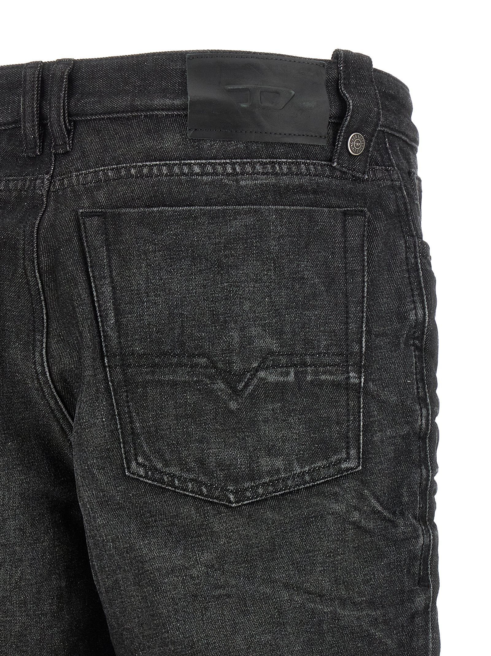 Gray Cotton Straight-Leg Jeans