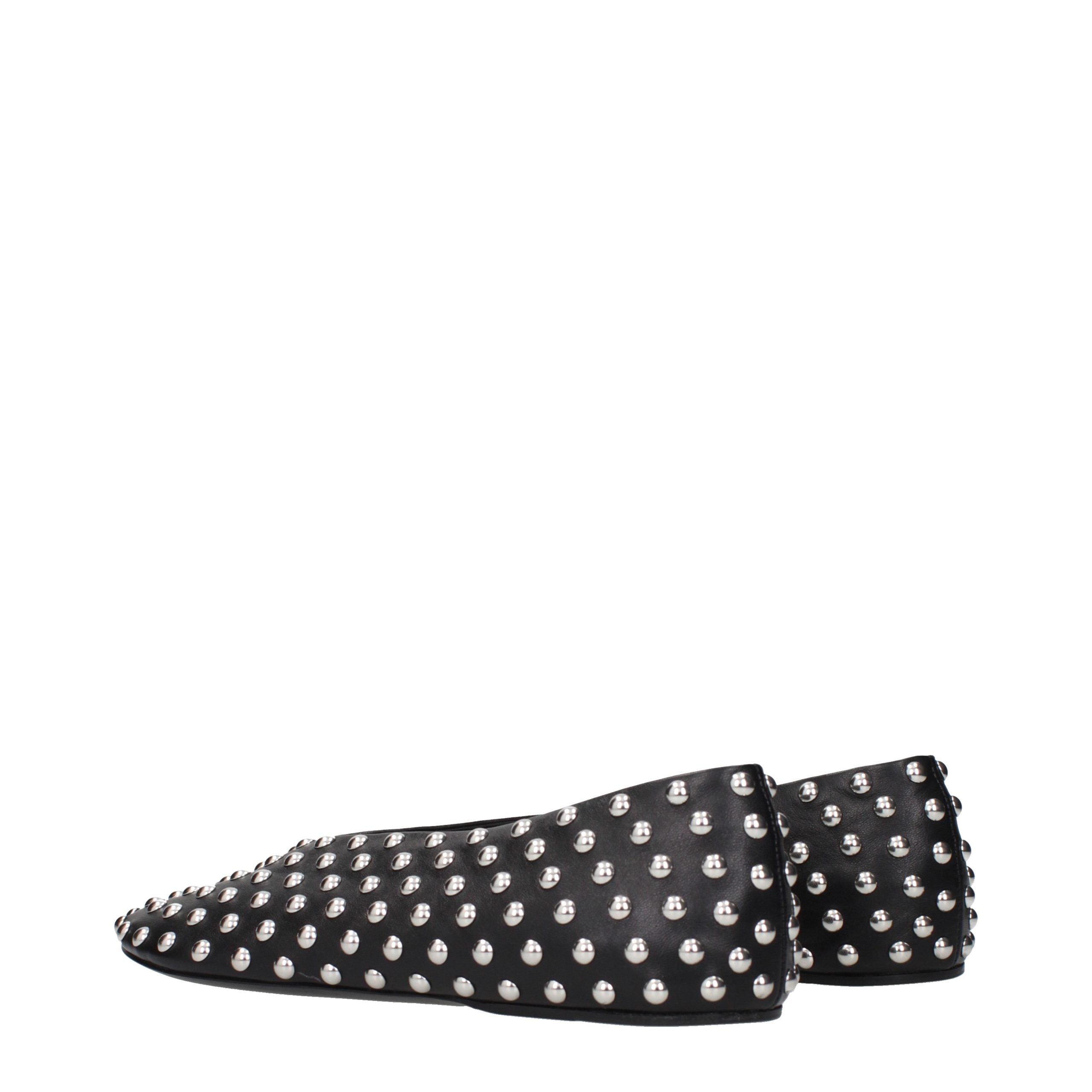 Black Leather Ballet Flats