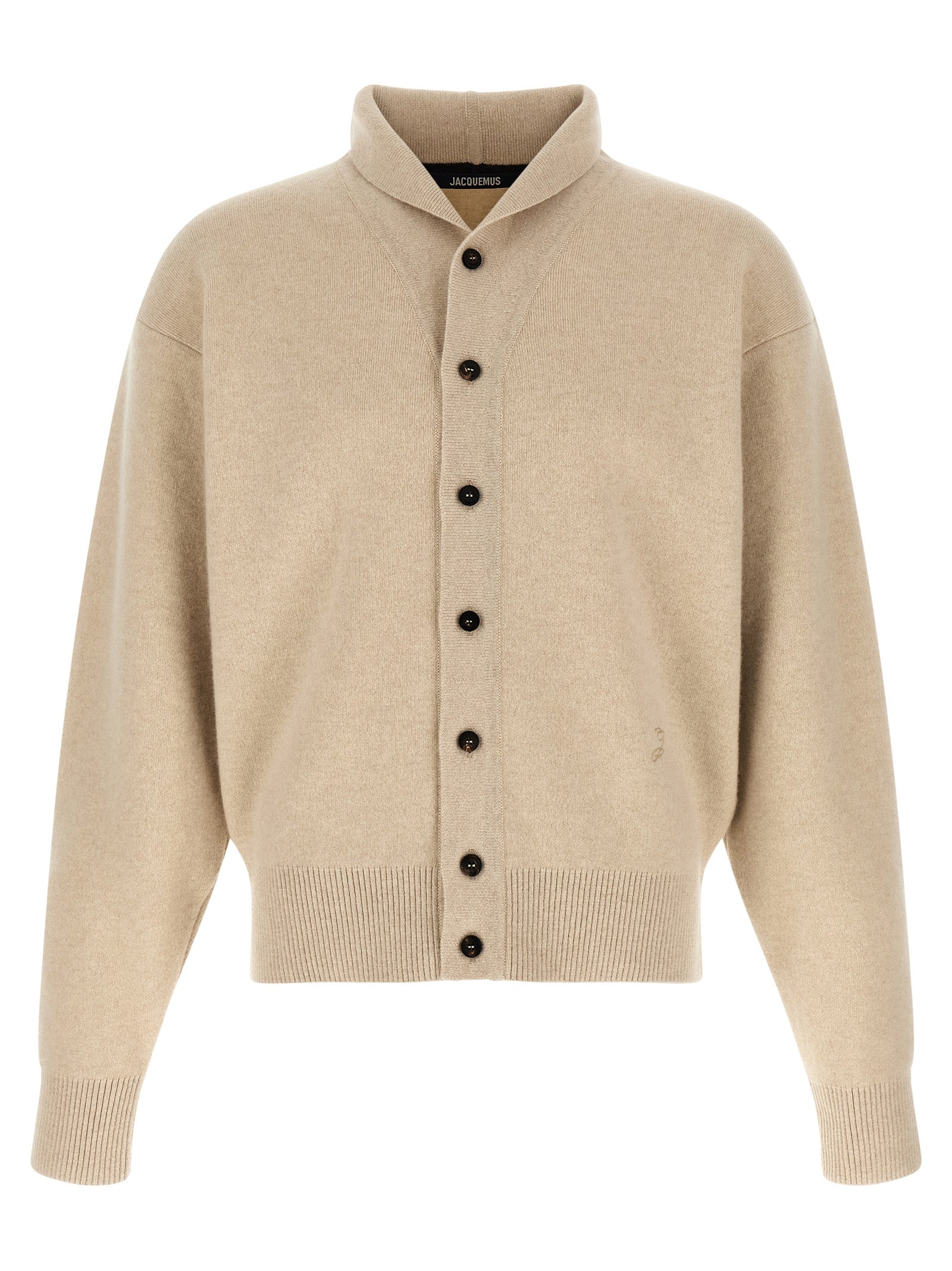Beige Merino Wool Cardigan