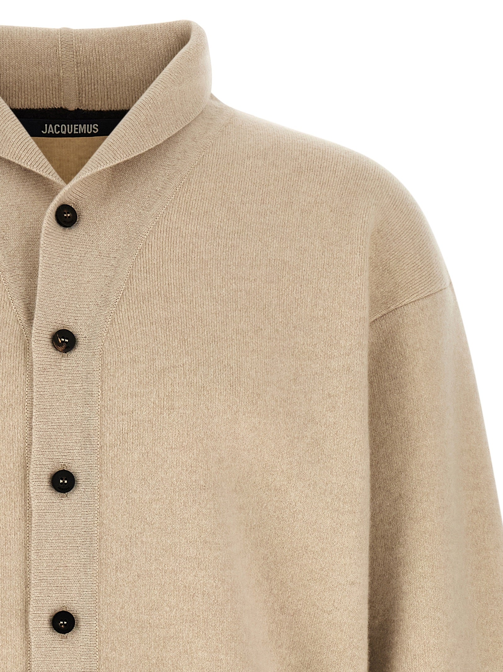 Beige Merino Wool Cardigan