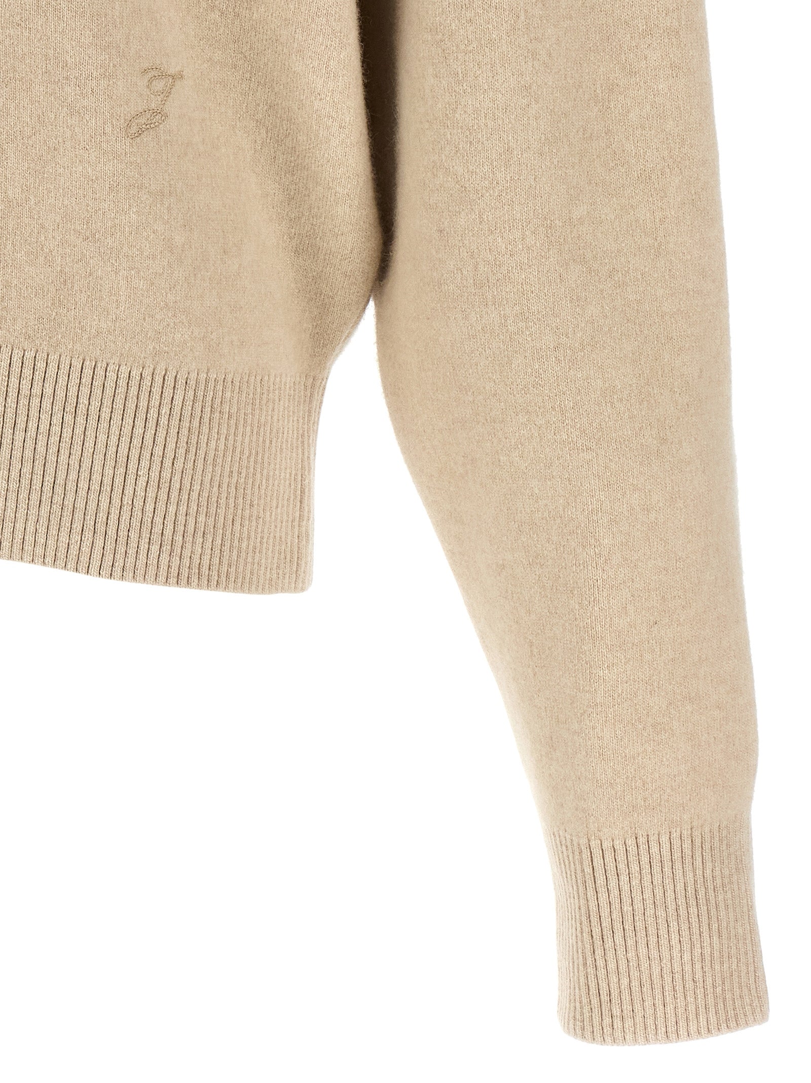 Beige Merino Wool Cardigan