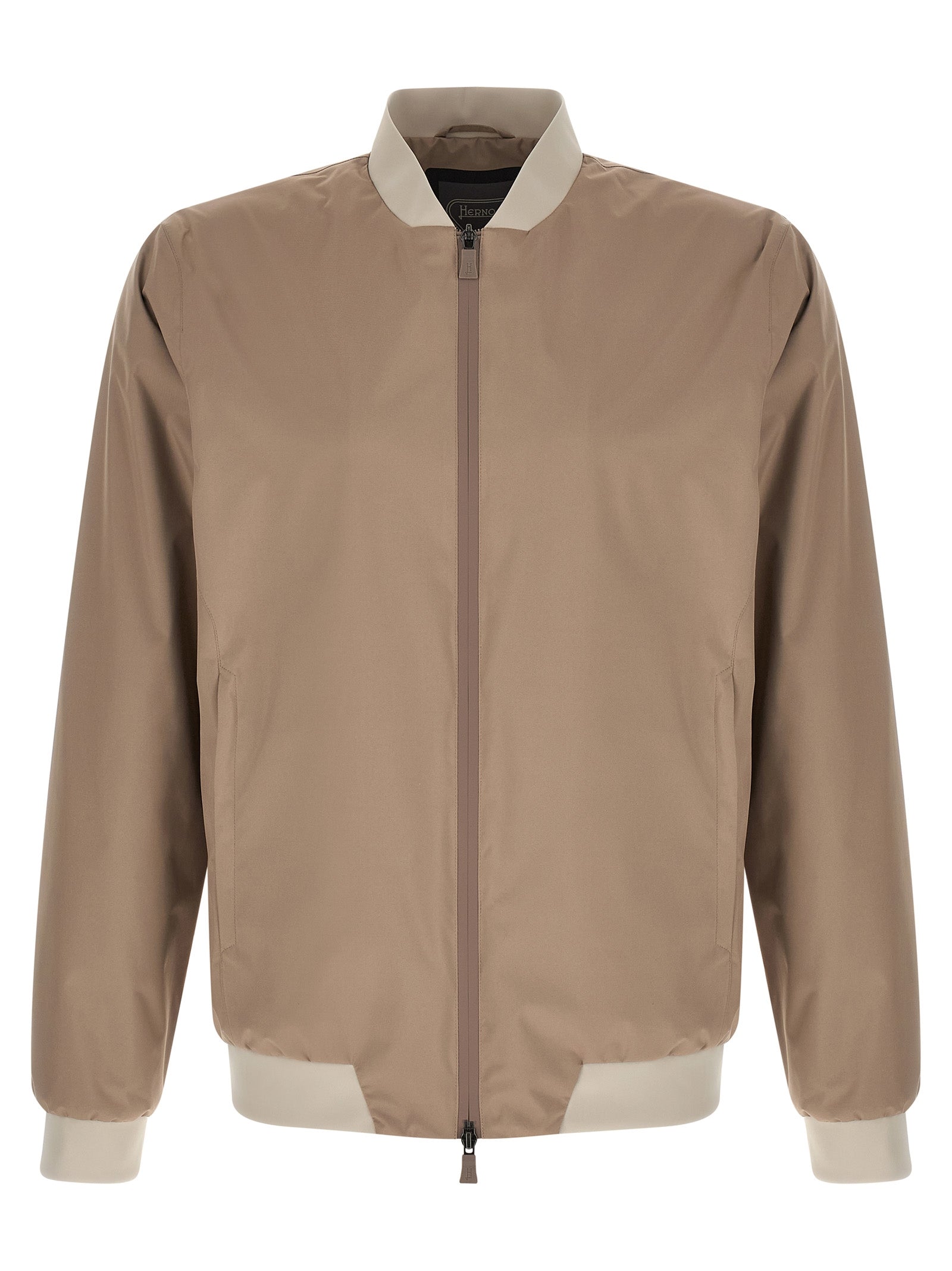 Beige Polyester Bomber