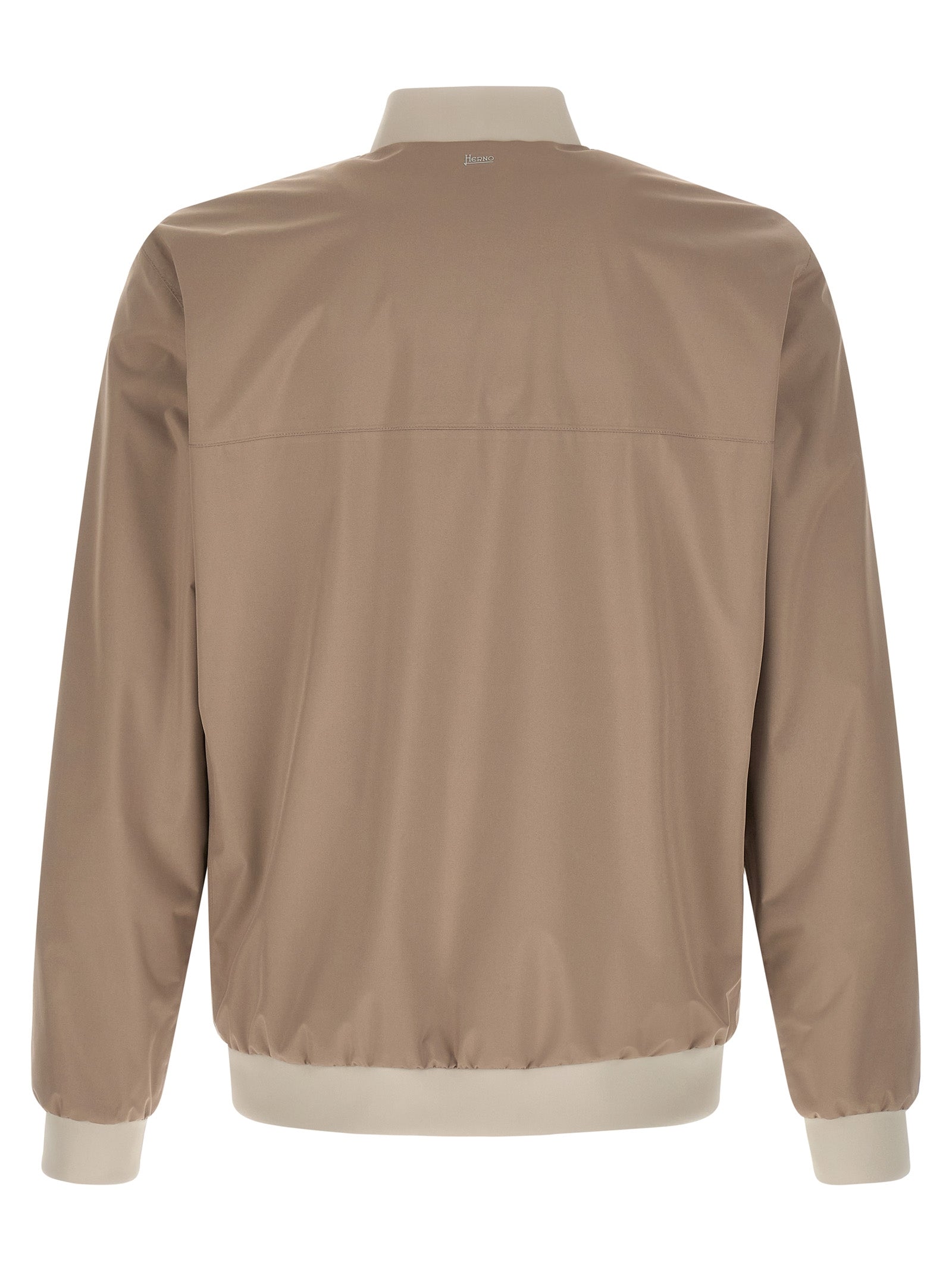 Beige Polyester Bomber