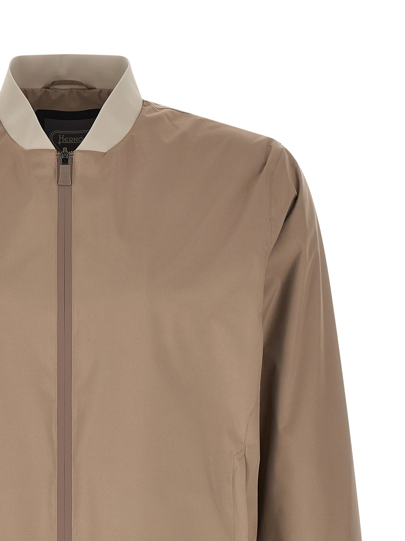Beige Polyester Bomber