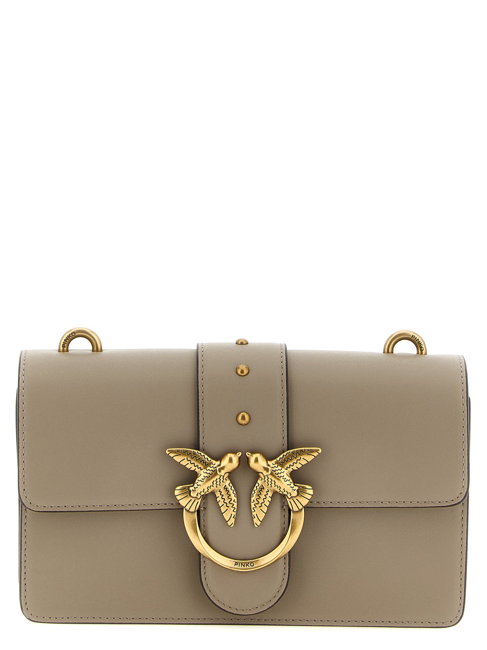 Gray Calfskin Crossbody Bag