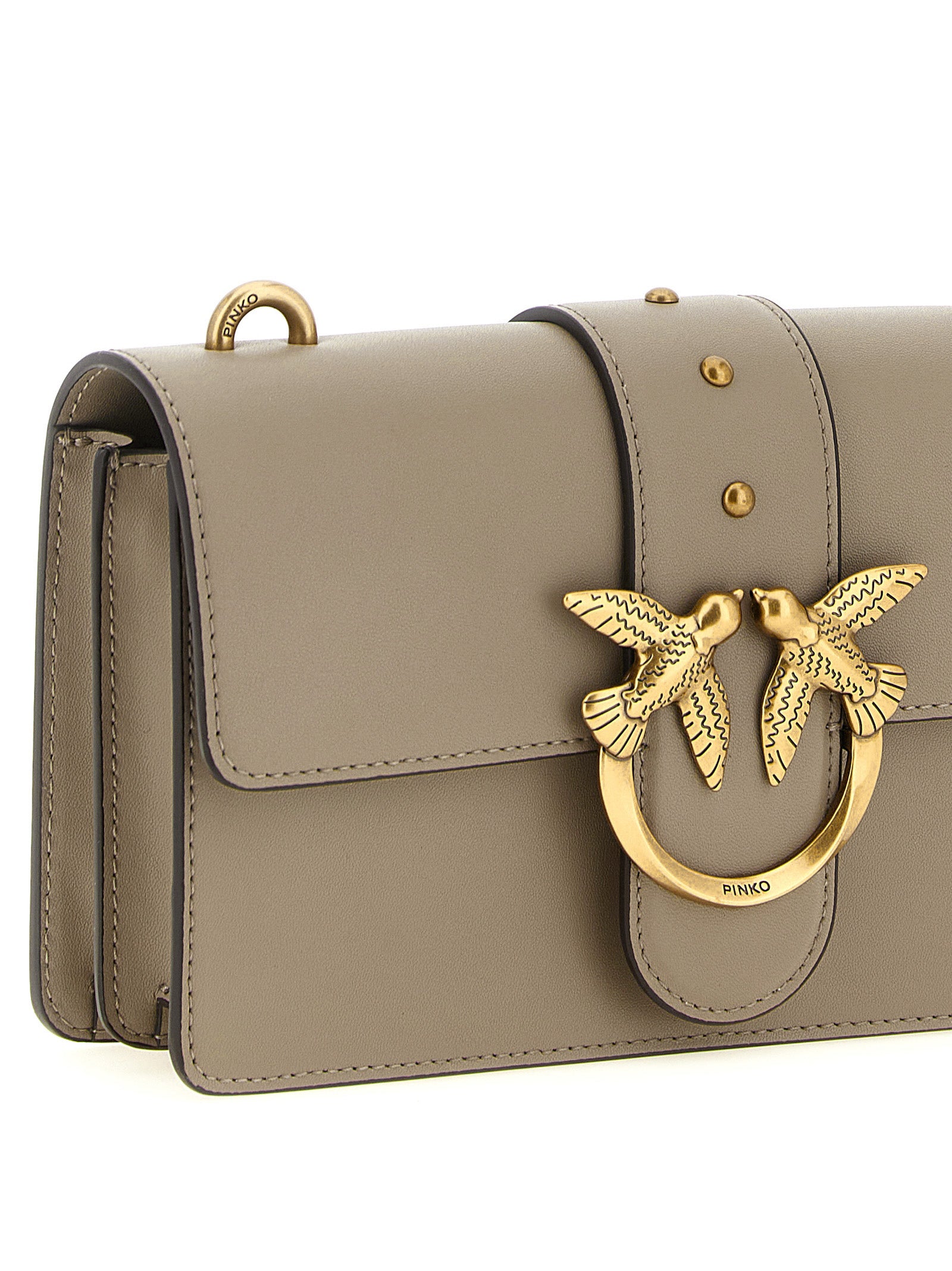 Gray Calfskin Crossbody Bag