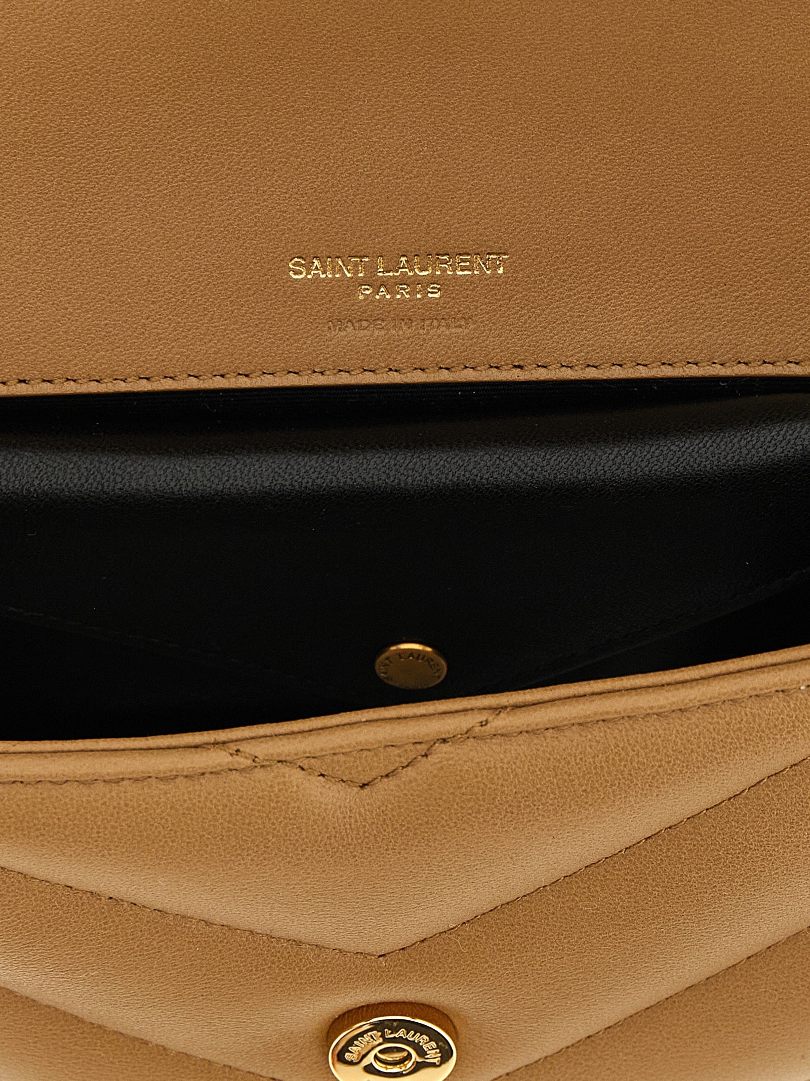 Beige Lamb Leather Crossbody Bag