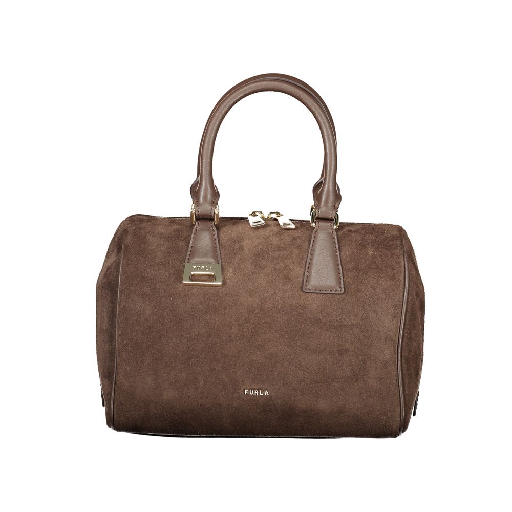 Brown Leather Women's Bag with Handles