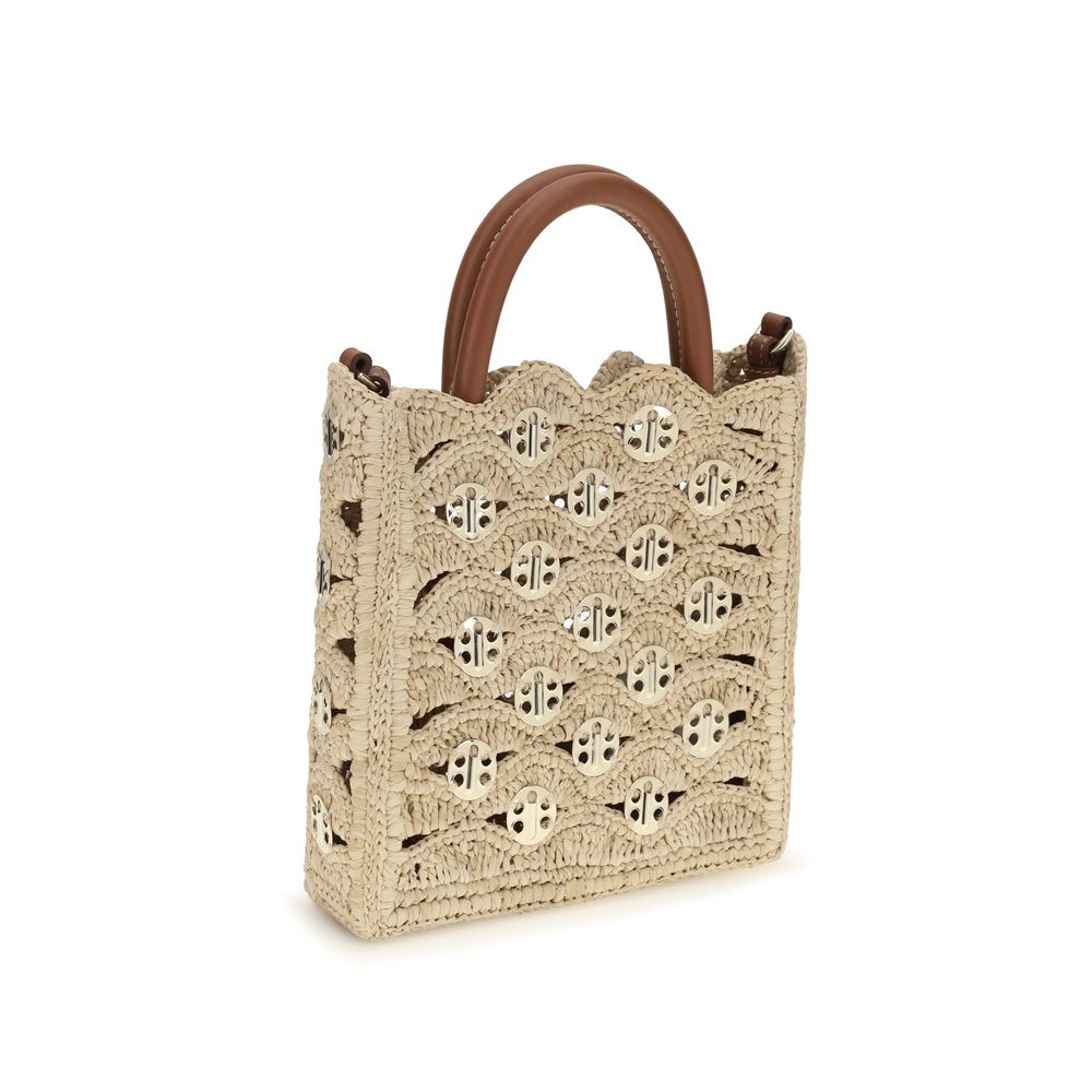 Beige Raffia Handbag