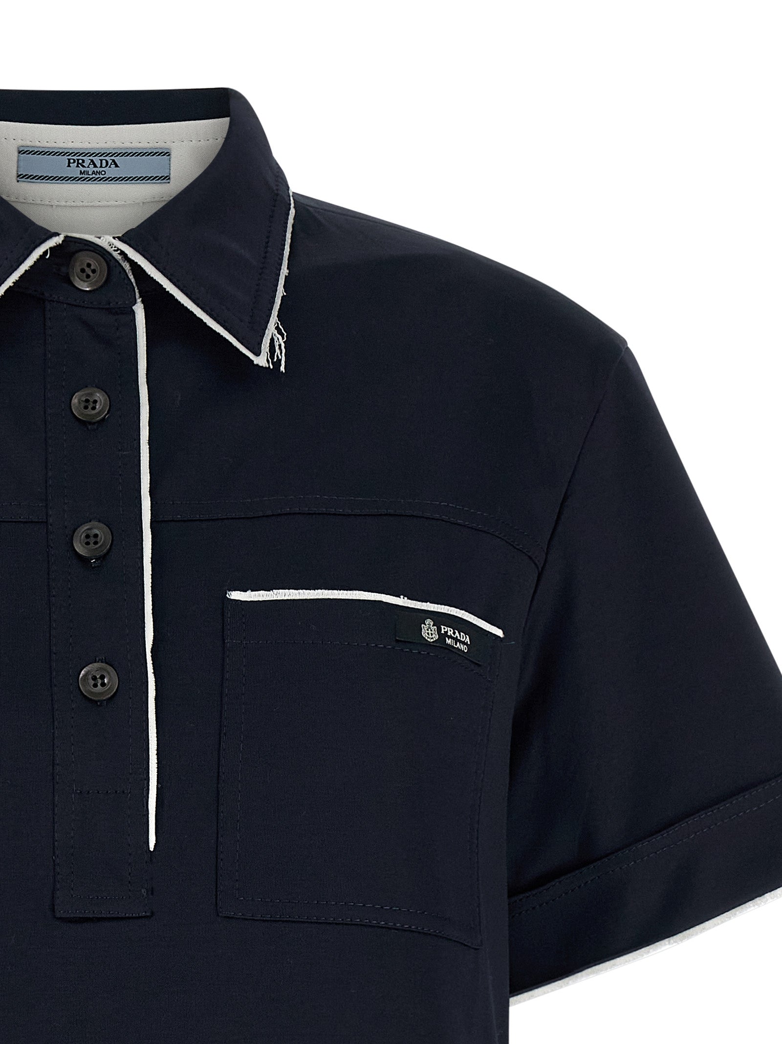 Blue Cotton Polo Shirt
