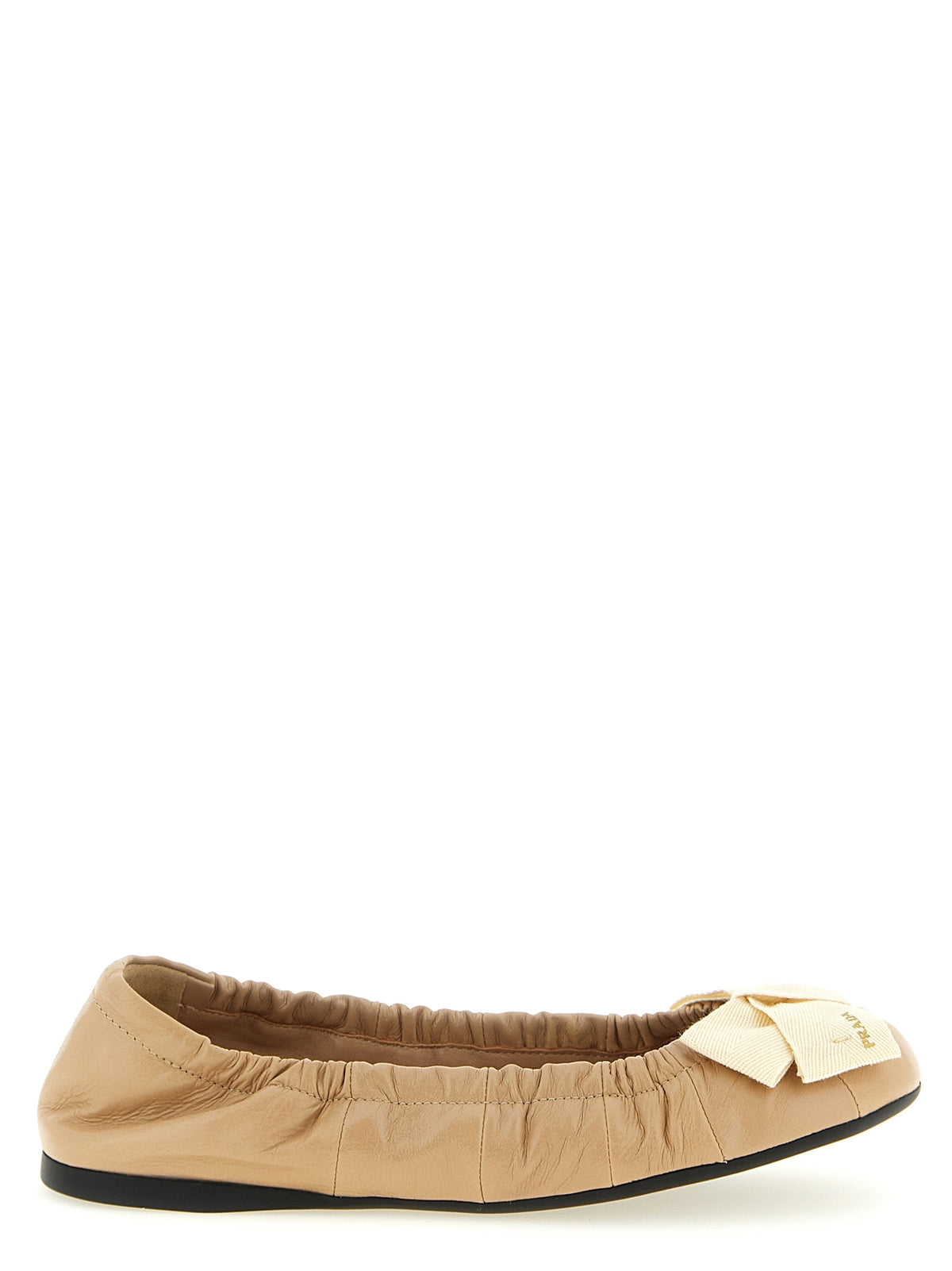 Beige Calfskin Ballet Flats