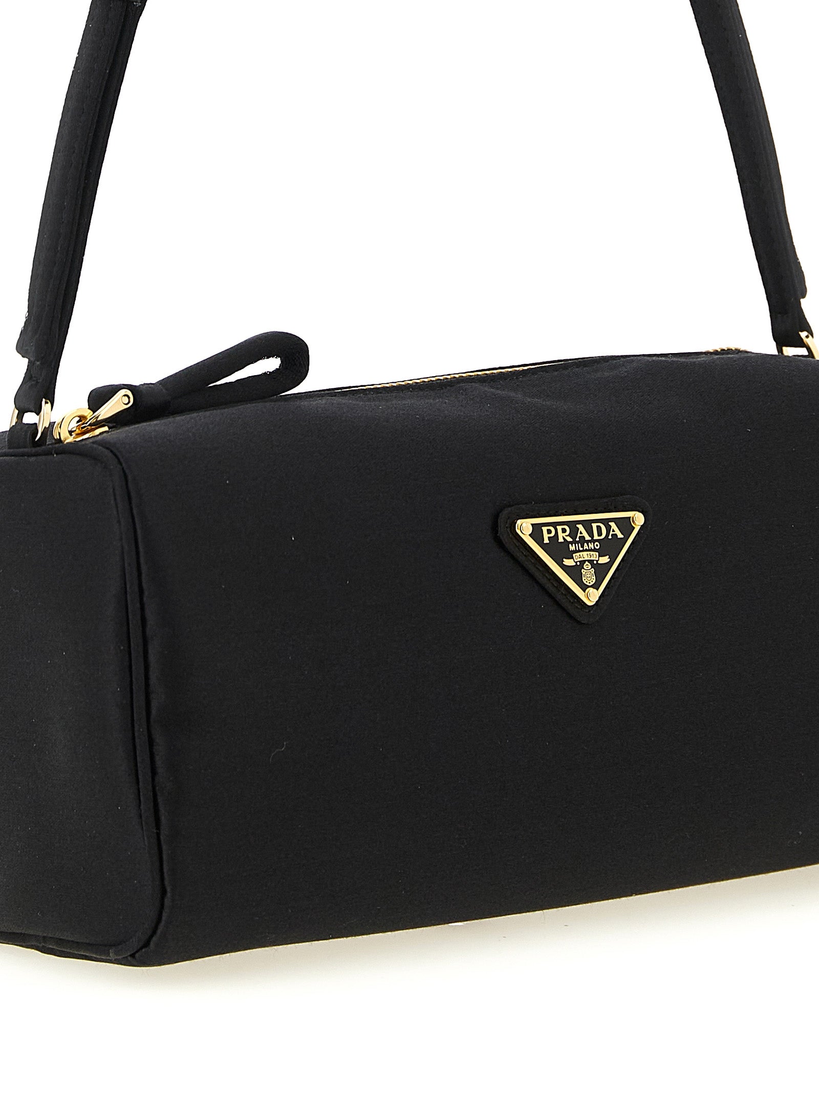 Black Viscose Shoulder Bag