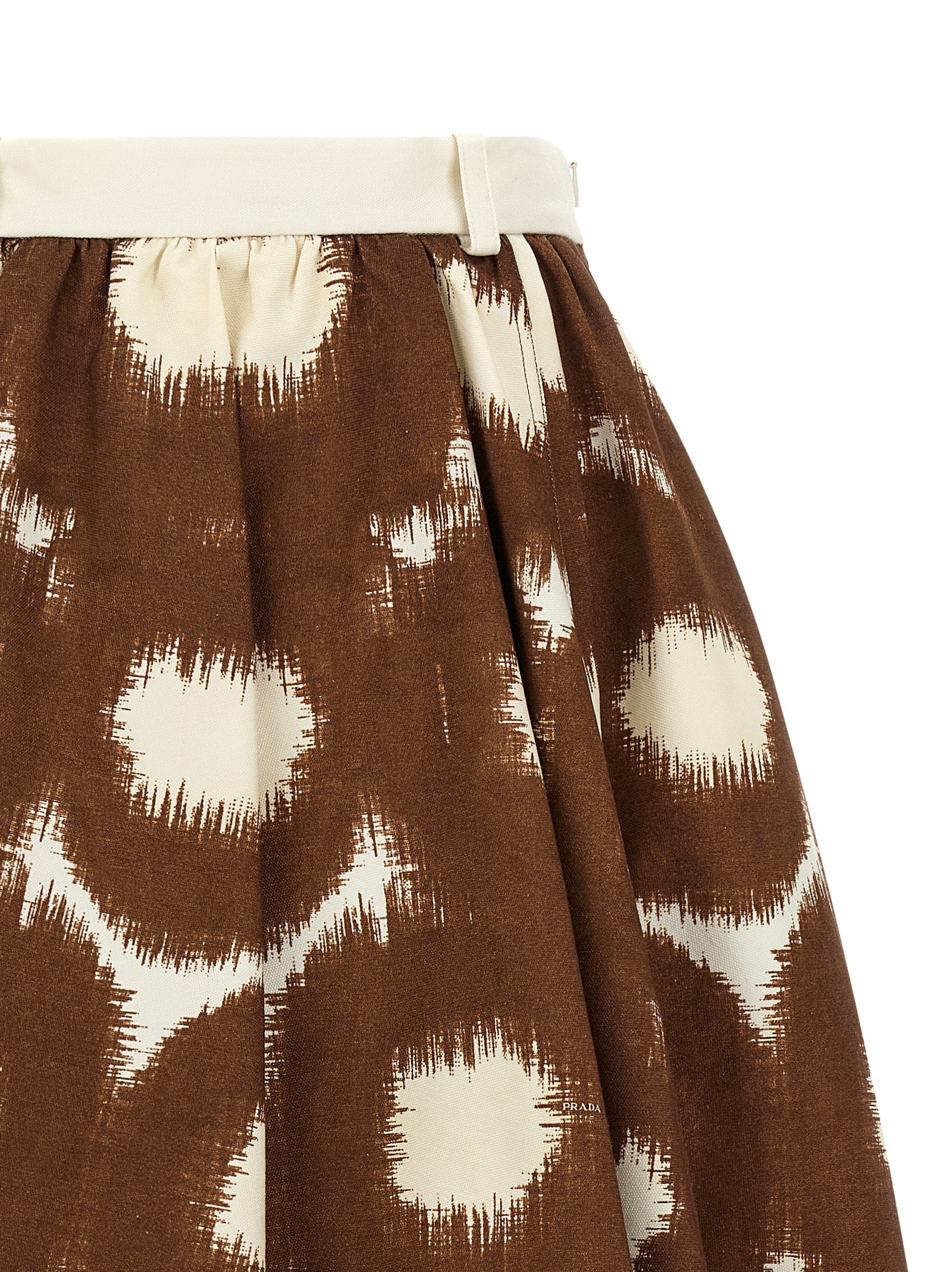 Brown Cotton Midi Skirt