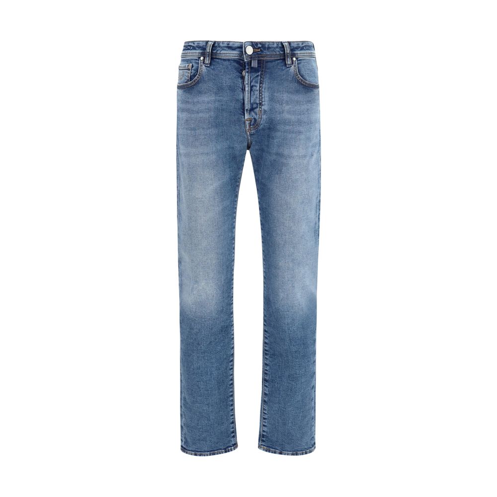 Blue Cotton Slim Fit Jeans