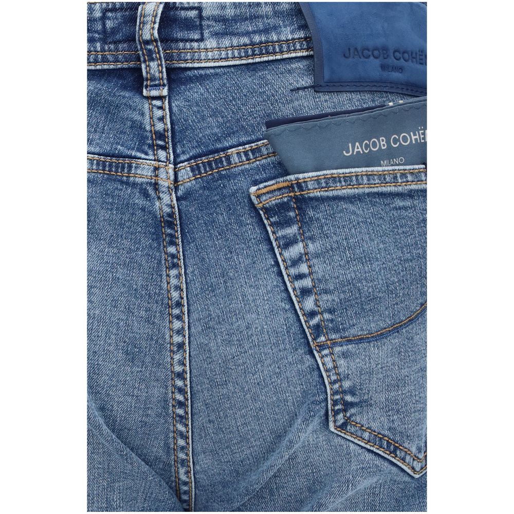 Blue Cotton Slim Fit Jeans