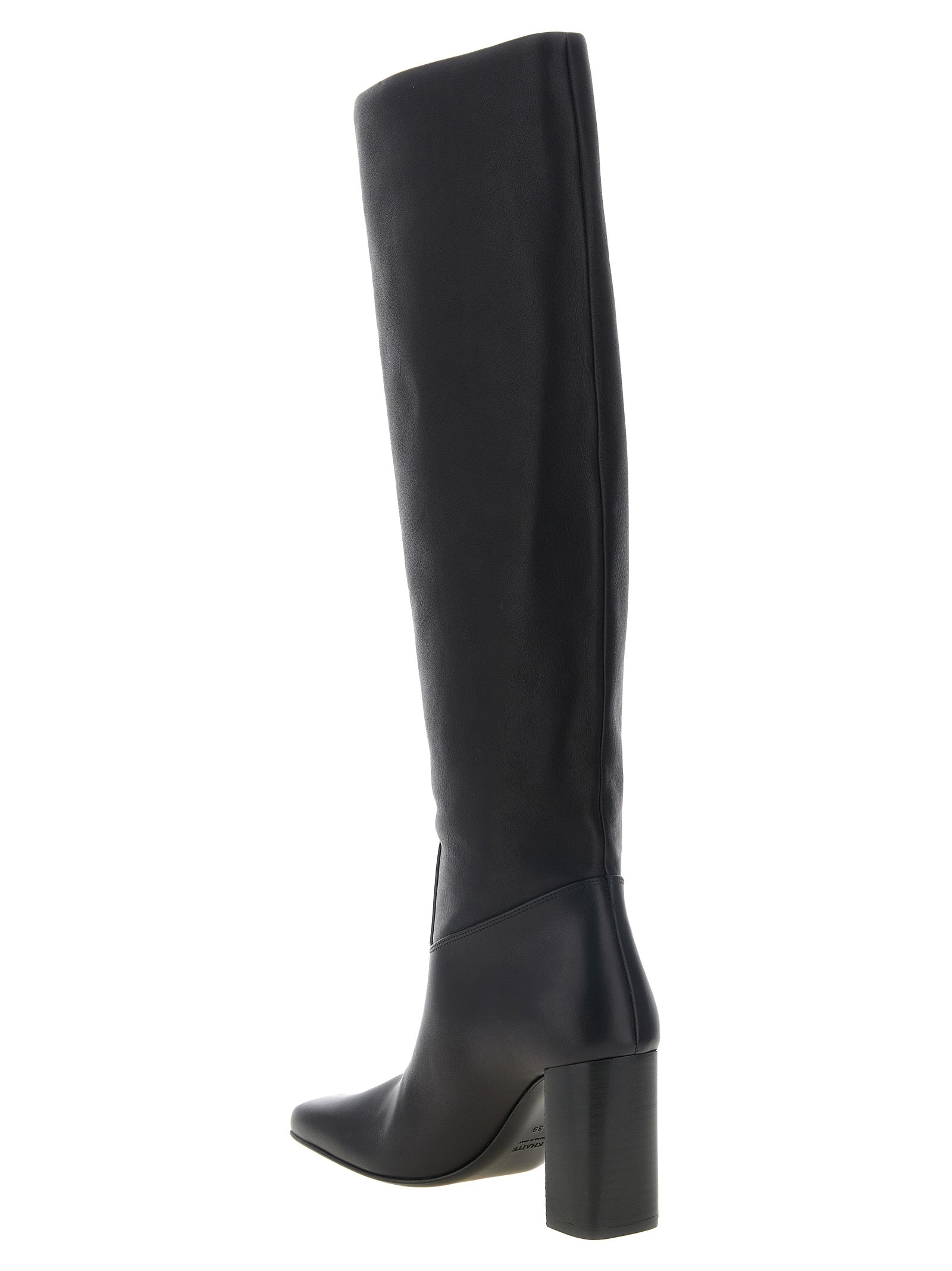Black Calfskin Over The Knee