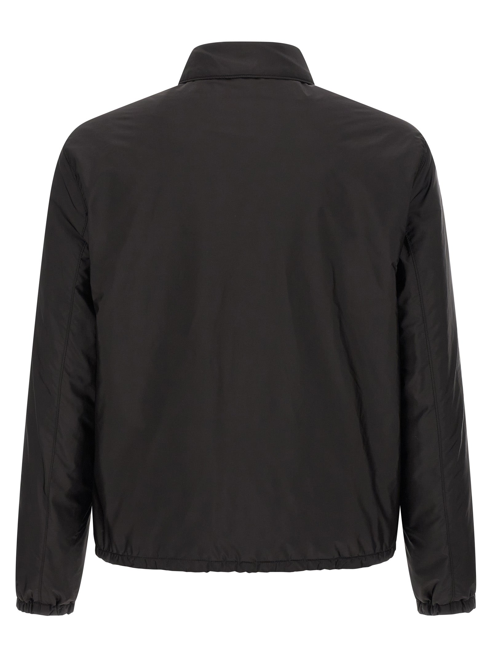 Black Recycled Polyamide Full-Length Jacket