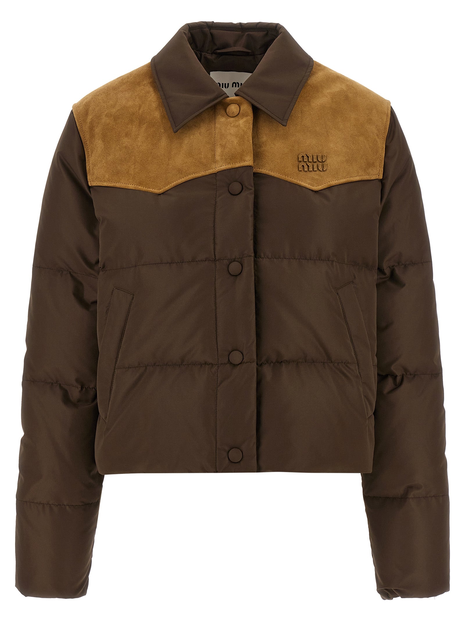 Brown Recycled Polyester Full-Length Jacket