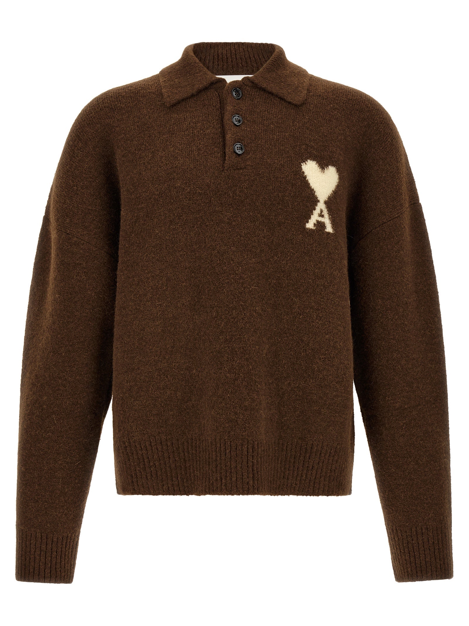 Brown Alpaca Leather Polo Shirt