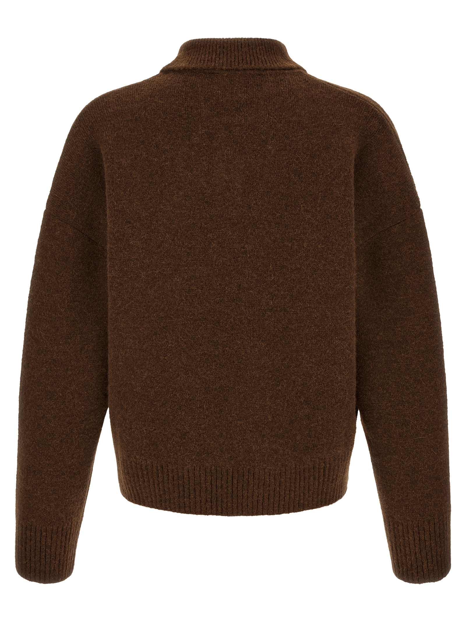 Brown Alpaca Leather Polo Shirt