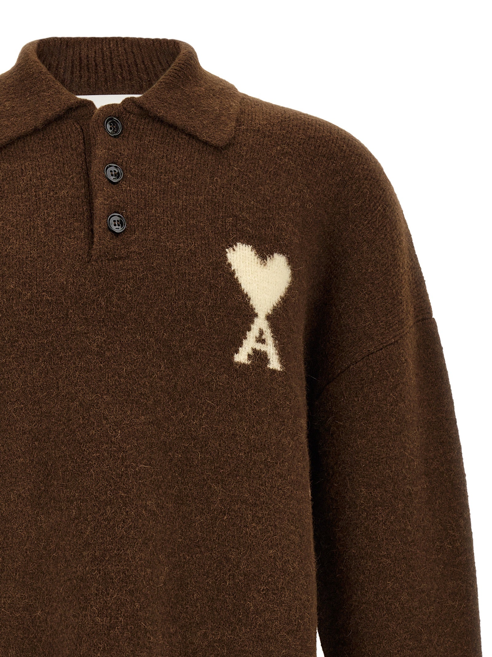 Brown Alpaca Leather Polo Shirt