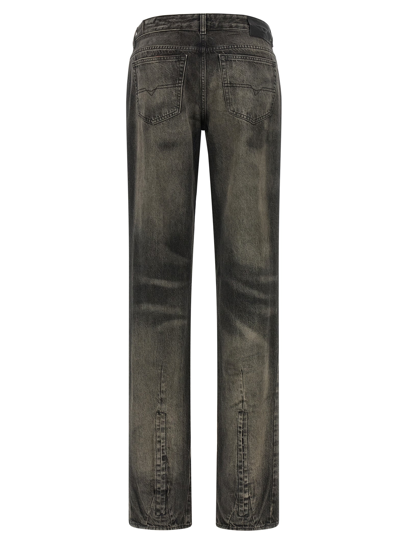Black Cotton Straight-Leg Jeans