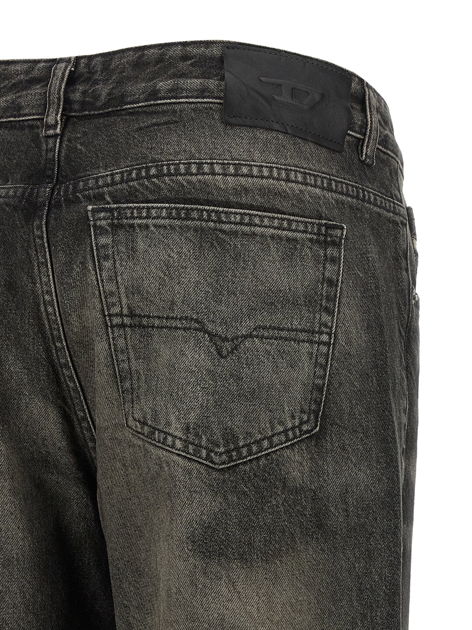 Black Cotton Straight-Leg Jeans