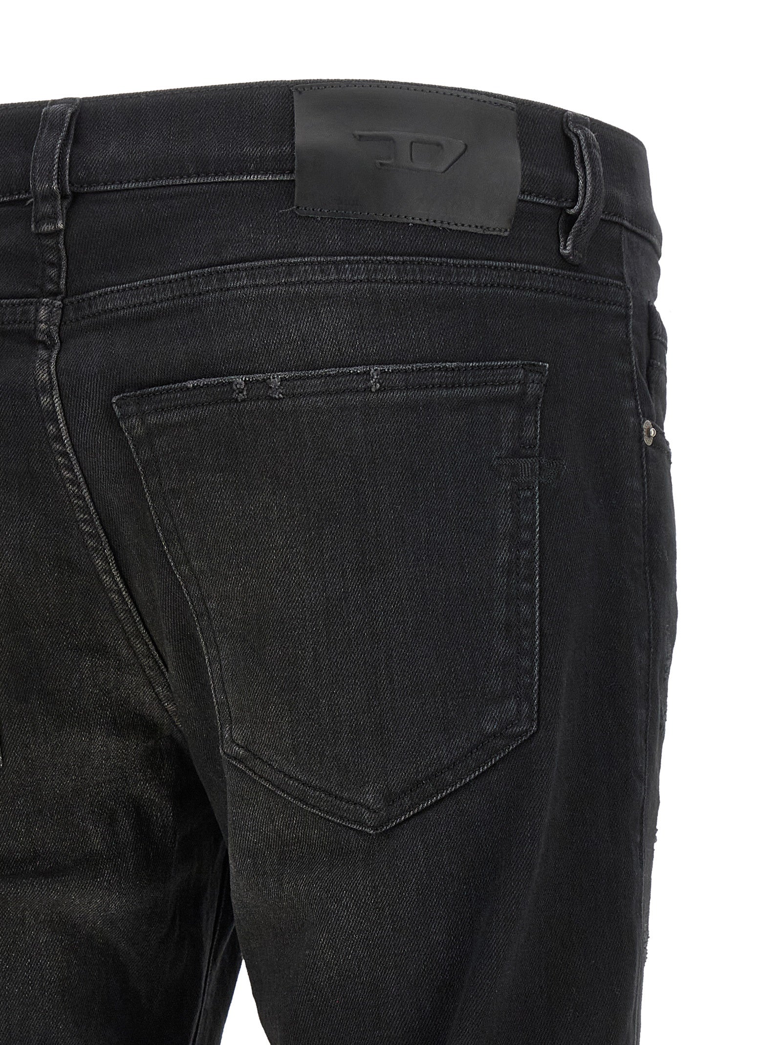 Black Cotton Tapered Jeans