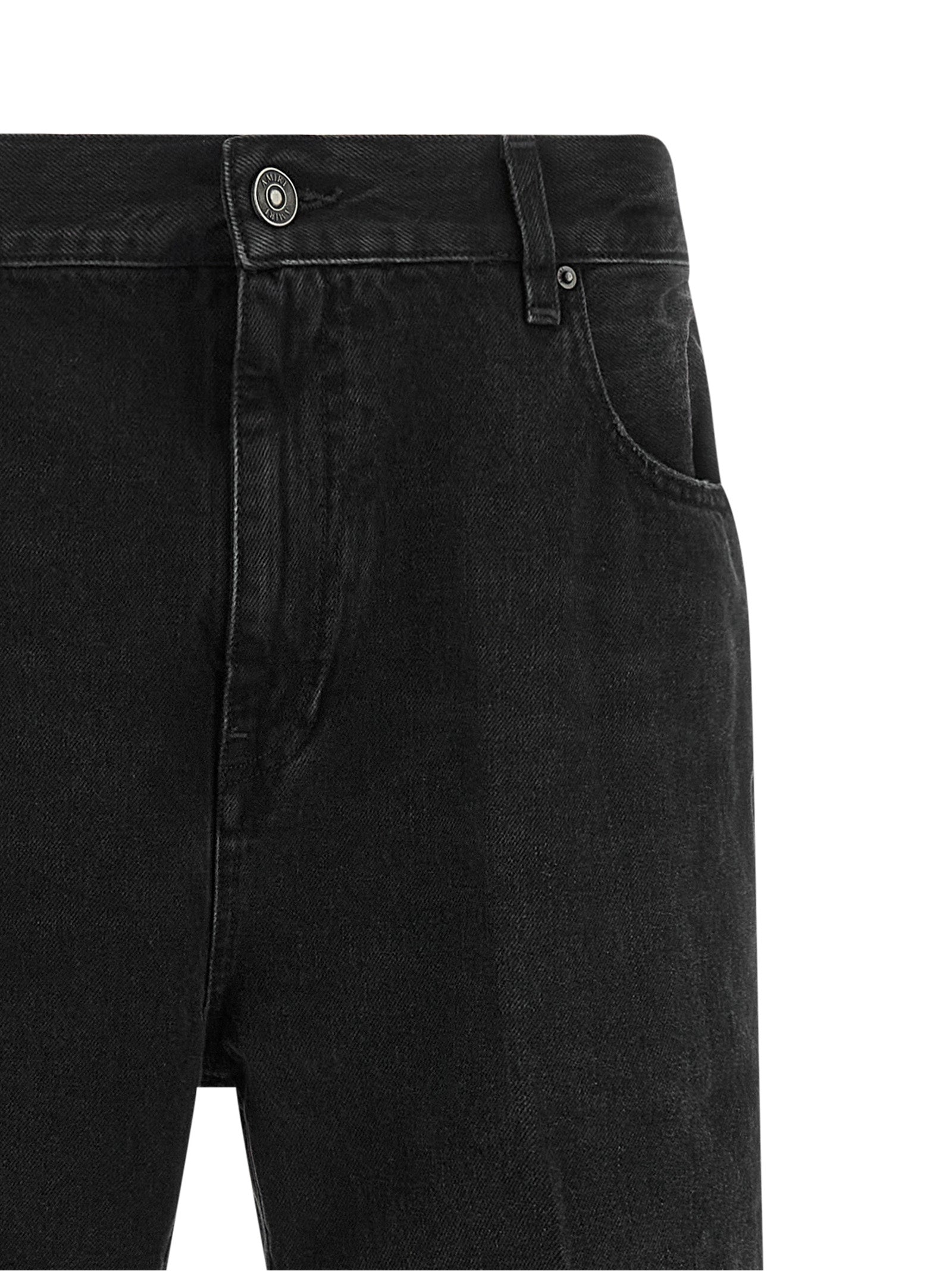 Black Cotton Flared Jeans