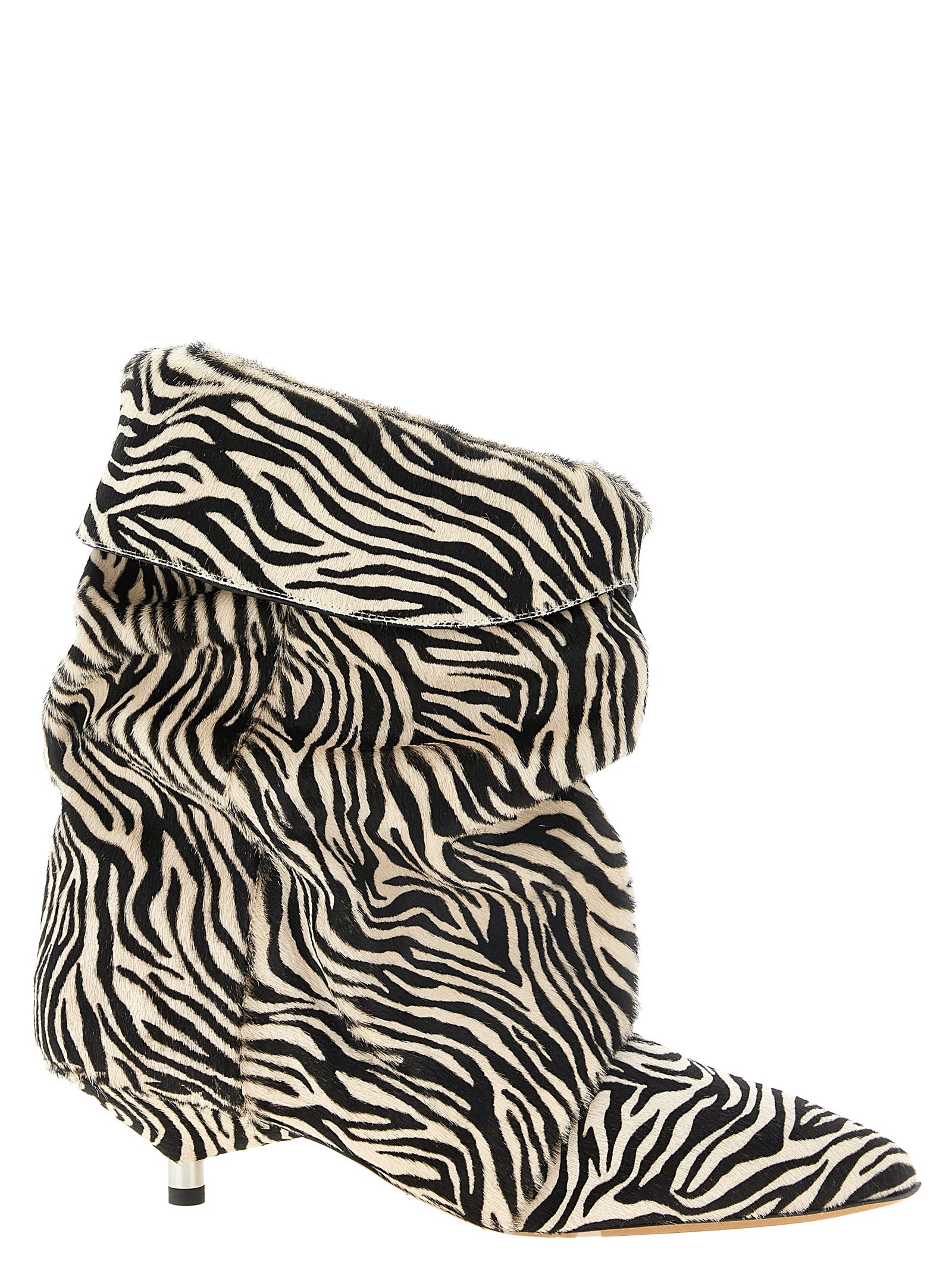 Bicolor Cowhide Ankle Boots