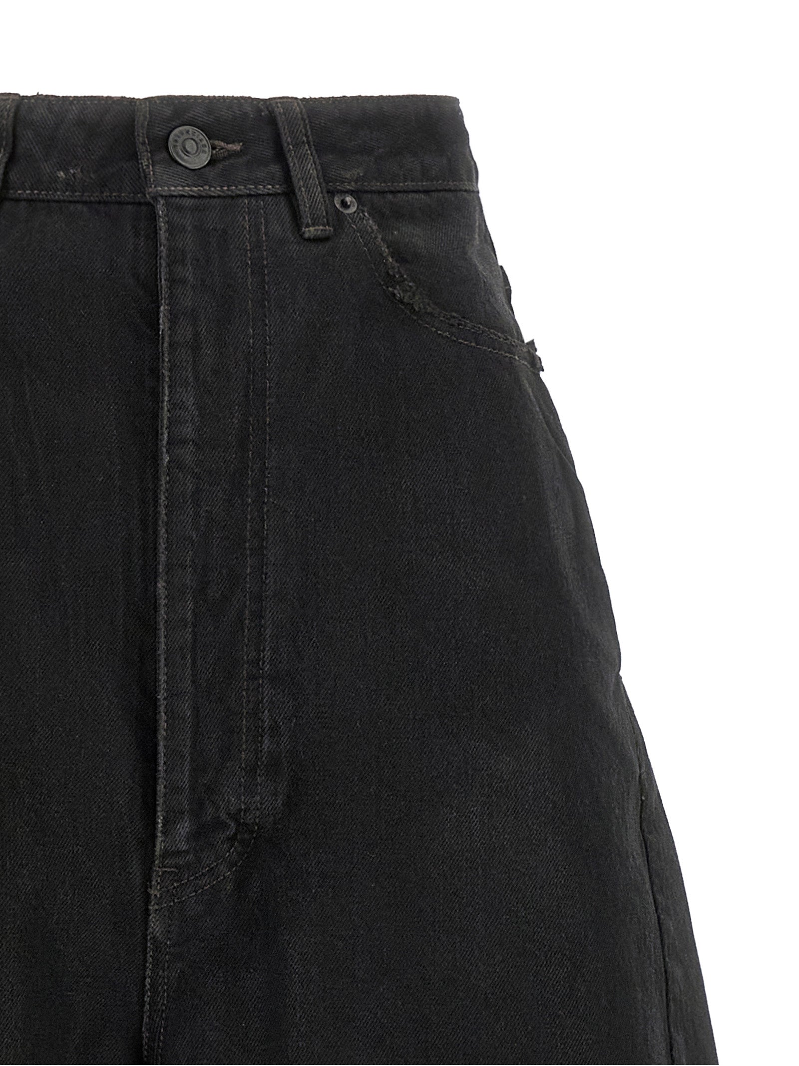 Black Cotton High-Waisted Jean