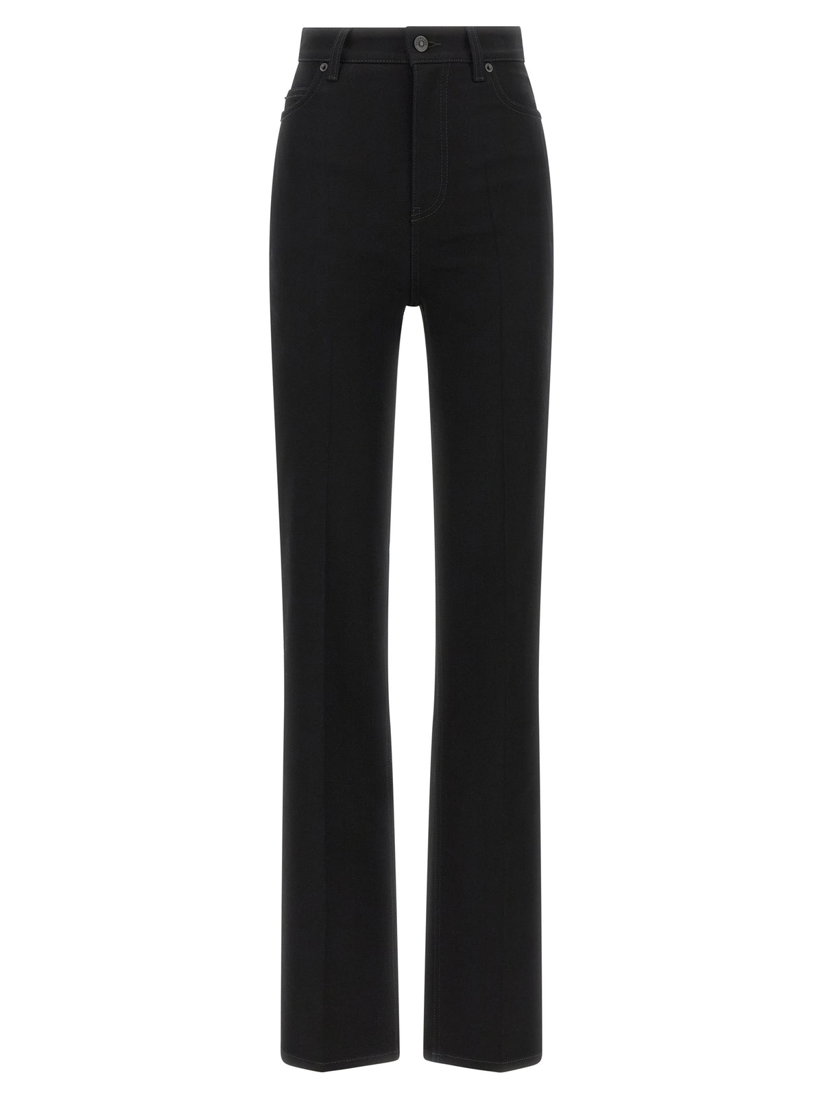Black Elastane High-Waisted Jean