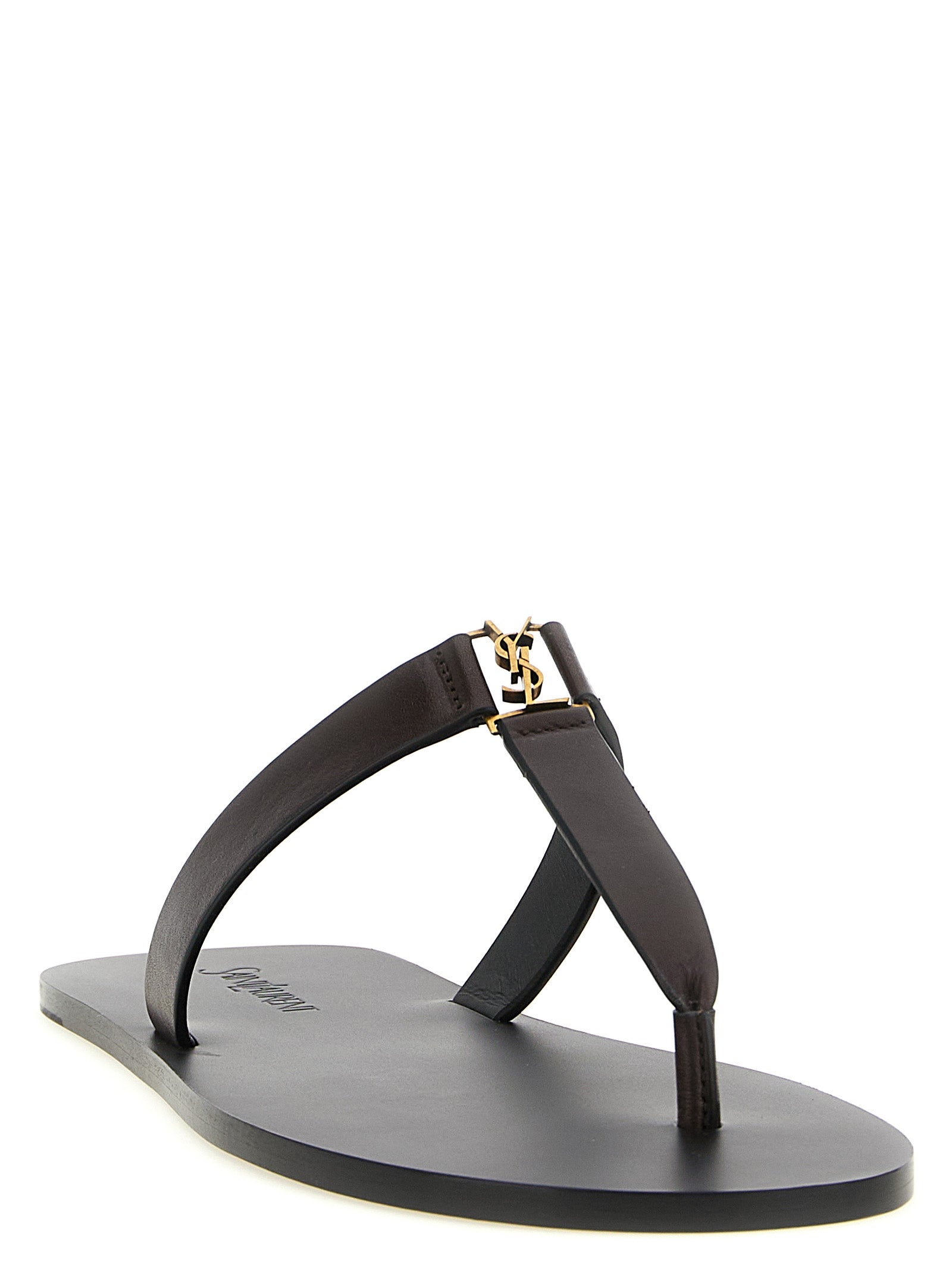 Brown Calfskin Slides