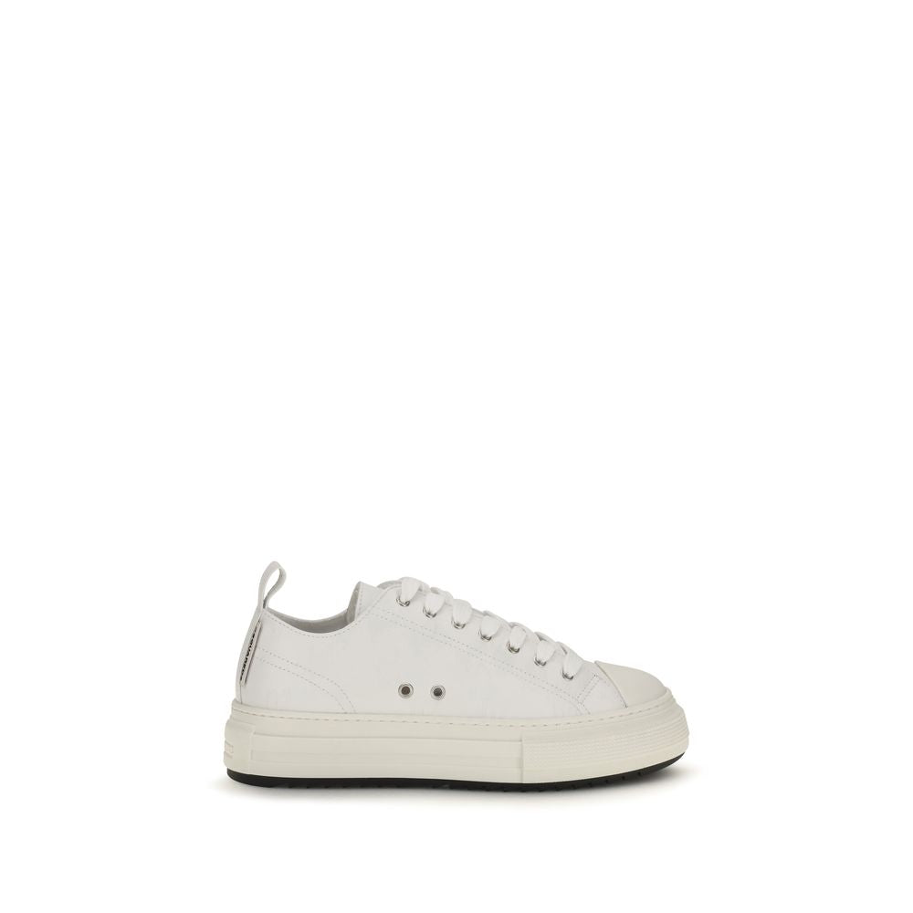 White Polyethylene Platform Sneakers