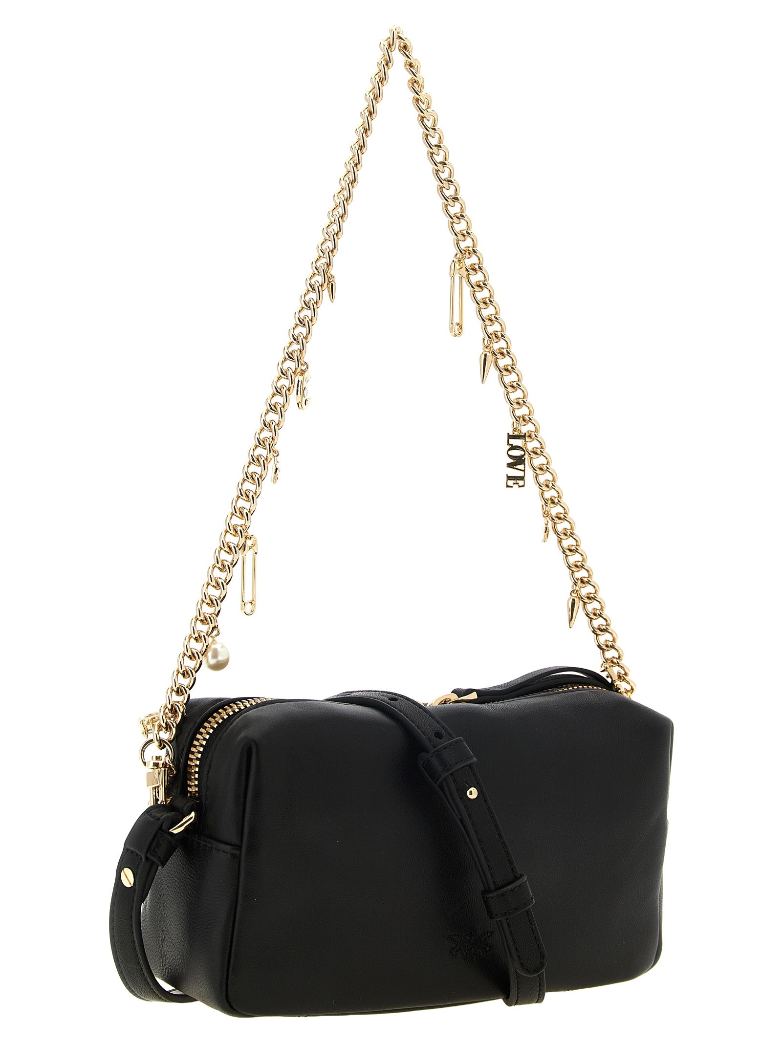 Black Lambskin Shoulder Bag