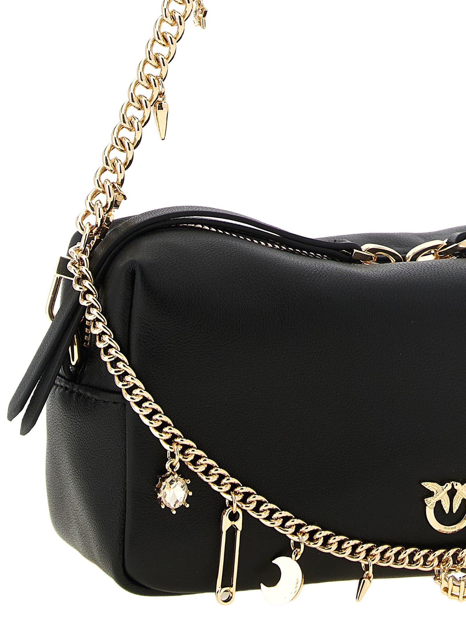 Black Lambskin Shoulder Bag