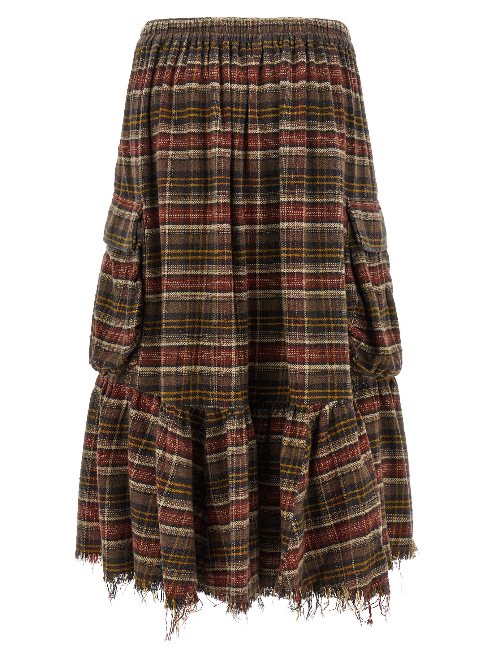 Brown Cotton Mini Skirt
