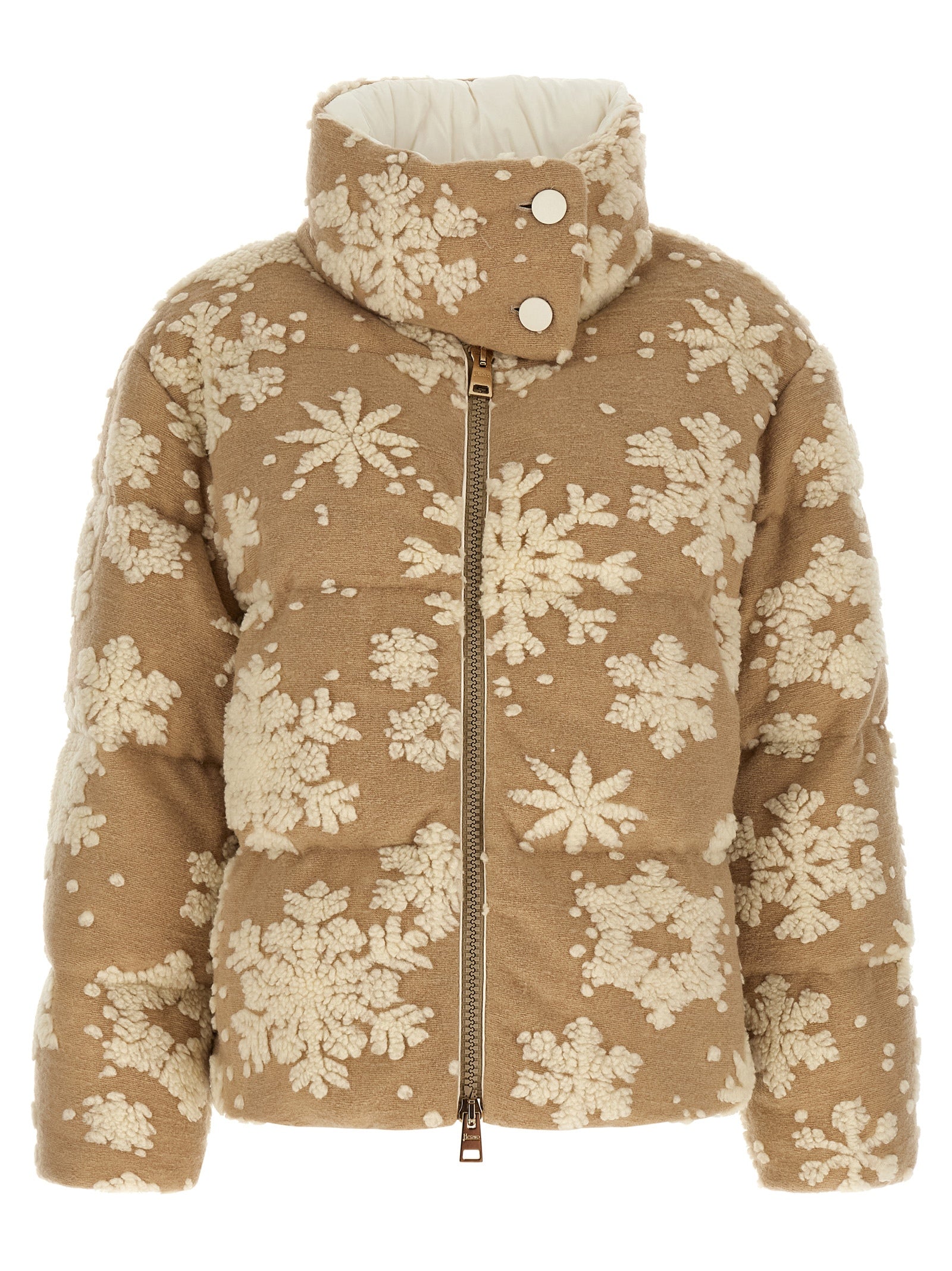 Beige Polyester Full-Length Jacket