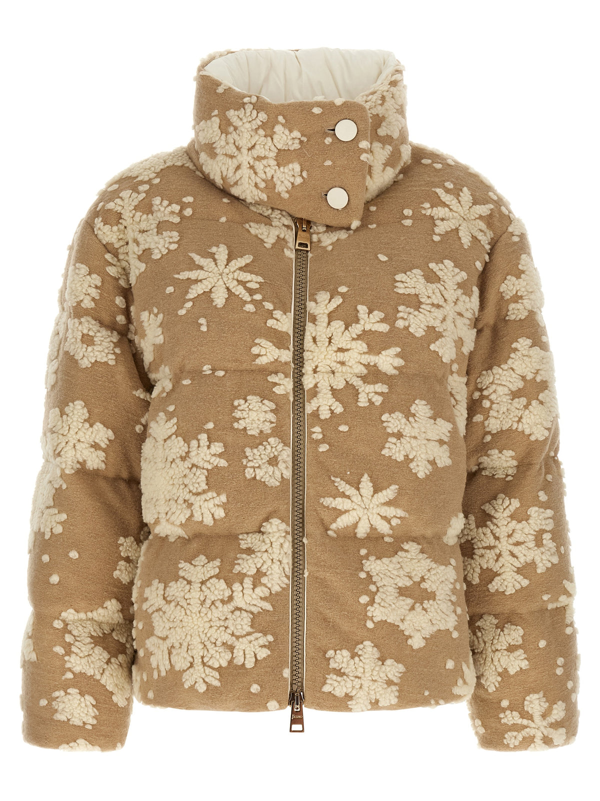 Beige Polyester Full-Length Jacket