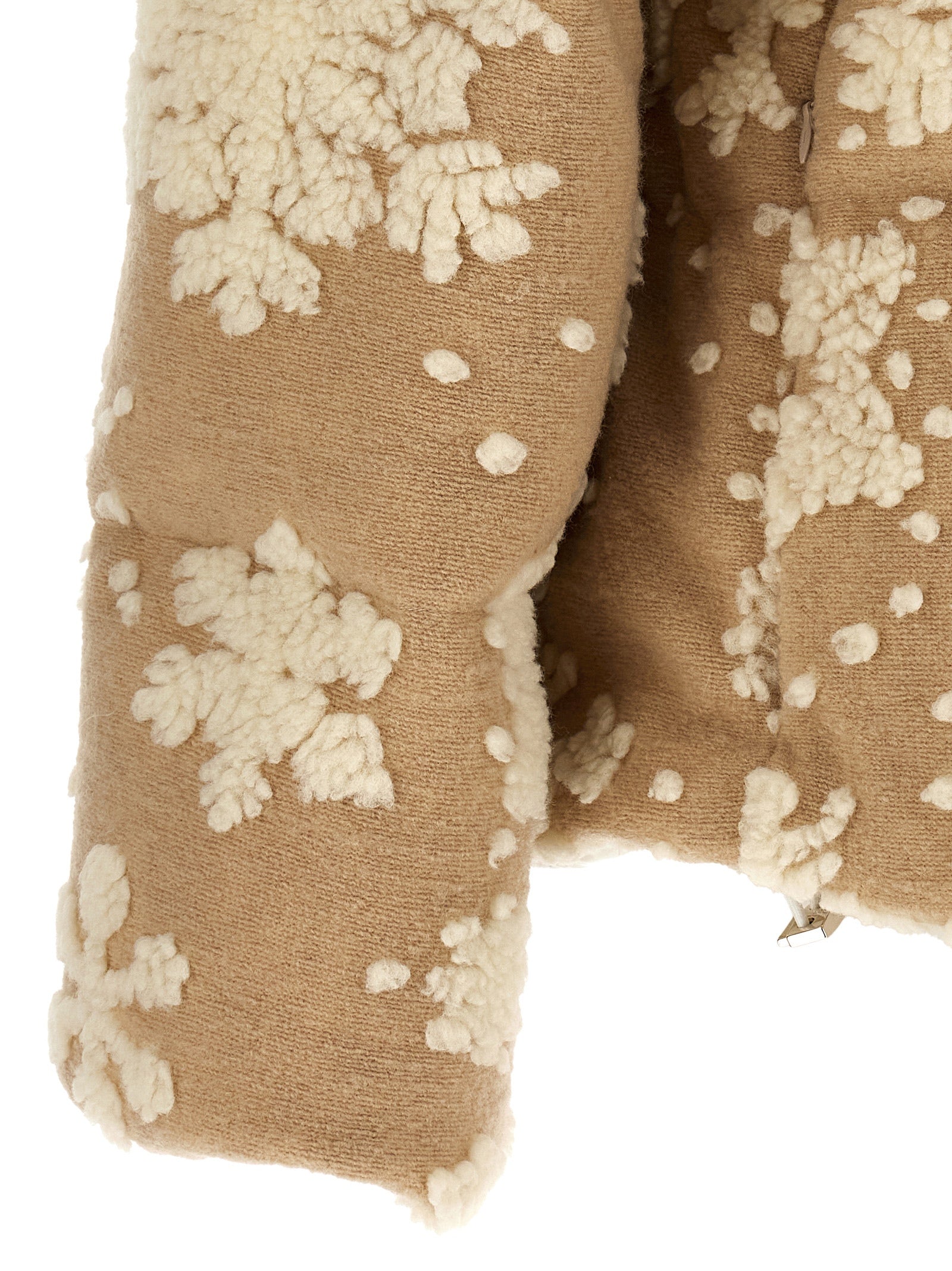 Beige Polyester Full-Length Jacket